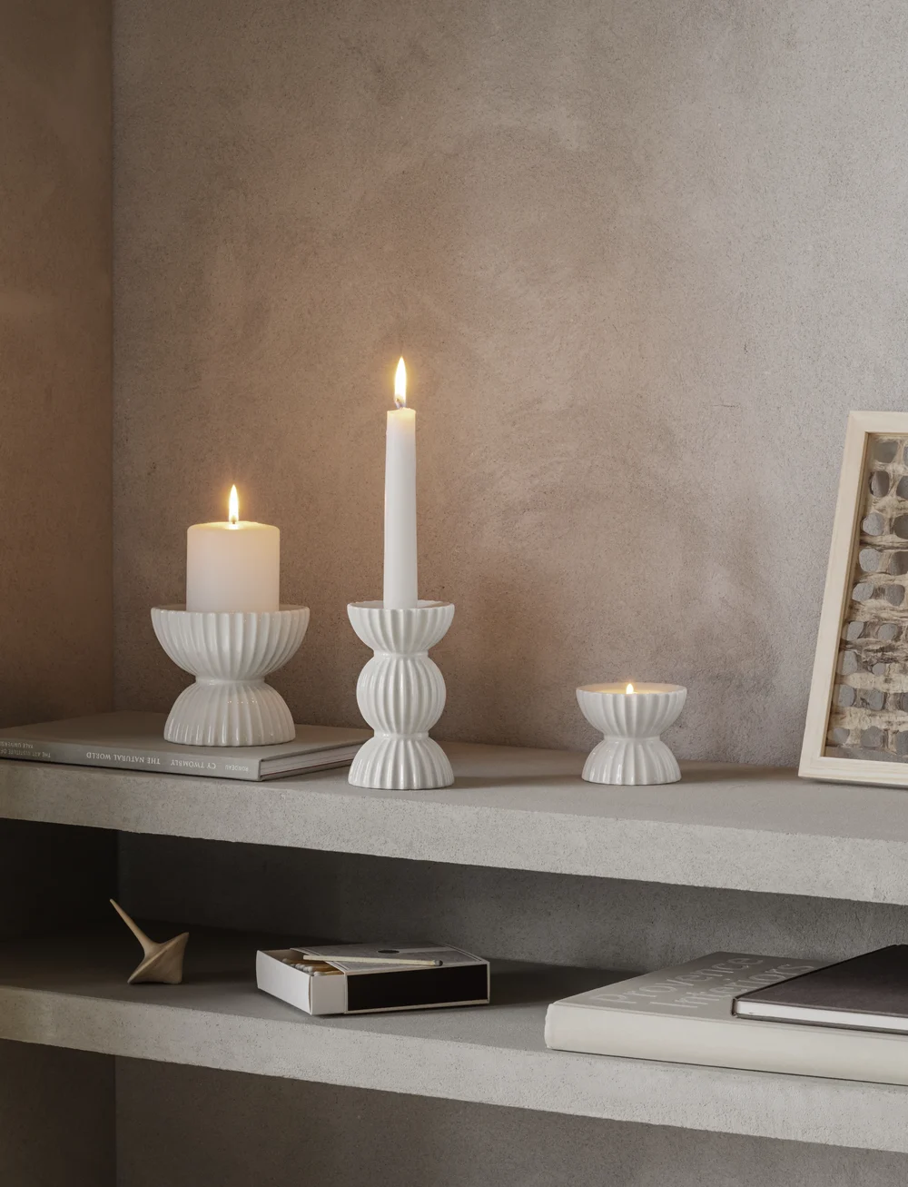 Lyngby Porcelæn - Lyngby Tura Tealight holder Ø8 cm white - tekertahaldarar - white - 3