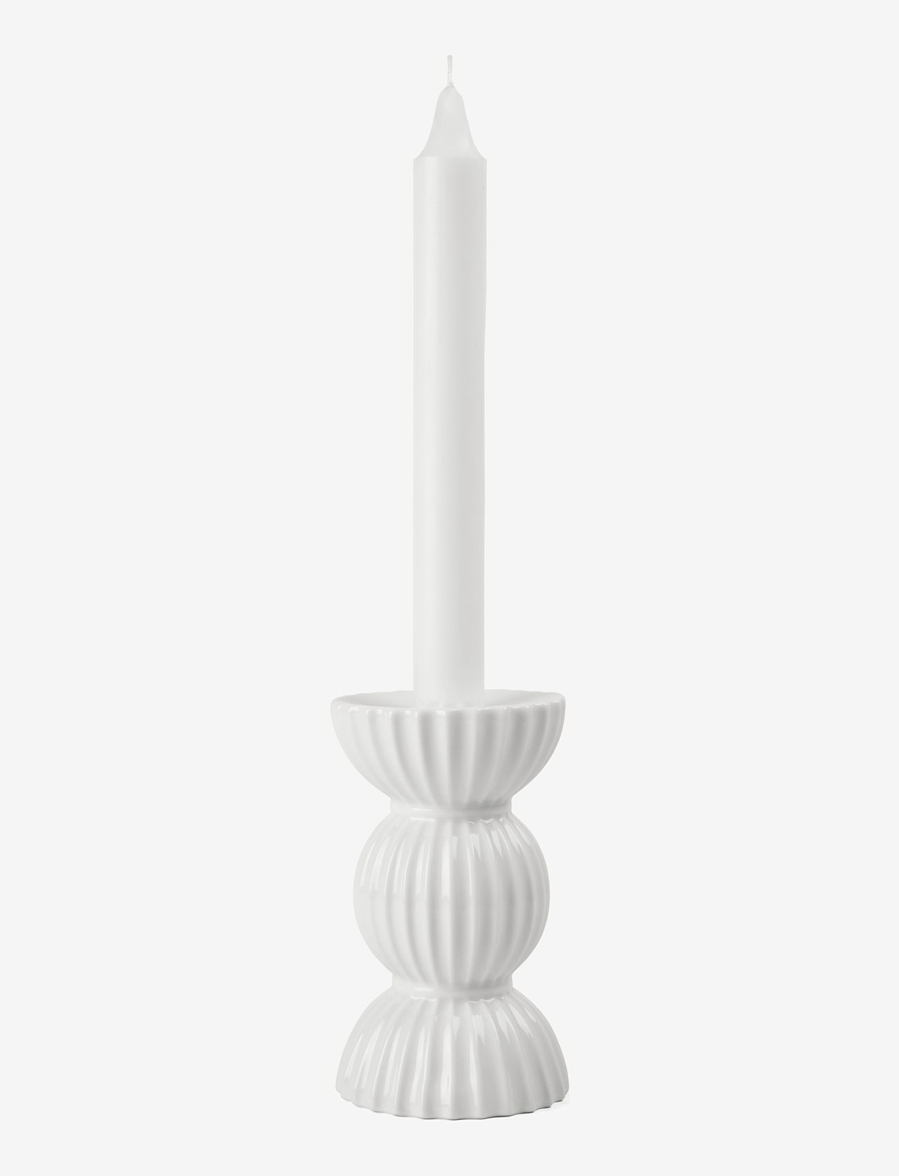 Lyngby Porcelæn - Lyngby Tura Candle holder H14 white - kerzenständer - white - 1