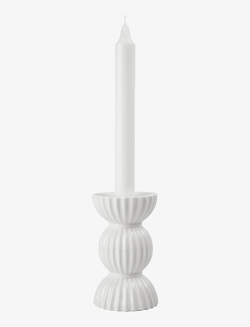 Lyngby Porcelæn - Lyngby Tura Candle holder H14 white - kerzenständer - white - 1