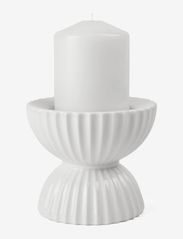 Lyngby Porcelæn - Lyngby Tura Block candle holder Ø11.5 cm white - alhaisimmat hinnat - white - 1