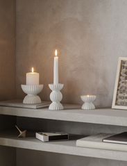 Lyngby Porcelæn - Lyngby Tura Block candle holder Ø11.5 cm white - tealight holders - white - 3
