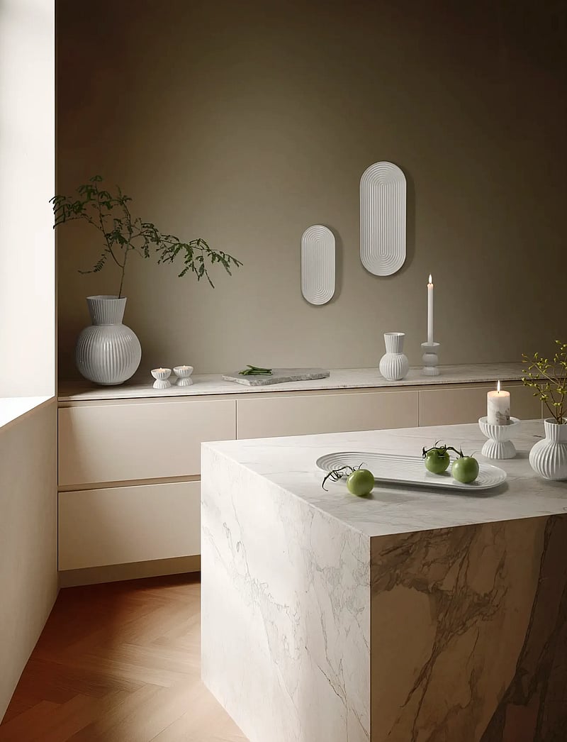 Lyngby Porcelæn - Lyngby Tura Oval serving dish 48x20 cm white - servierplatten - white - 4