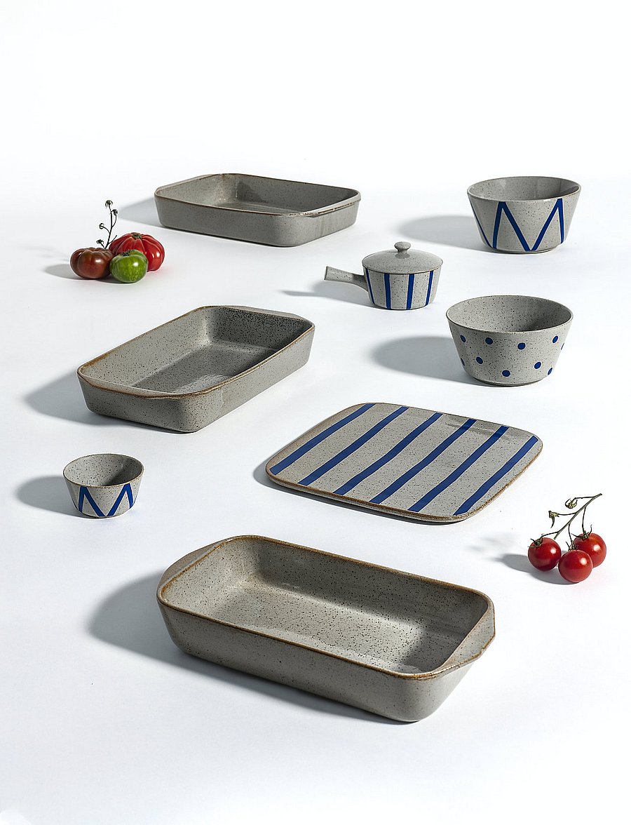 Lyngby Porcelæn - DAN-Ild Serving dish 27x27 stripe - trays - stripe - 0