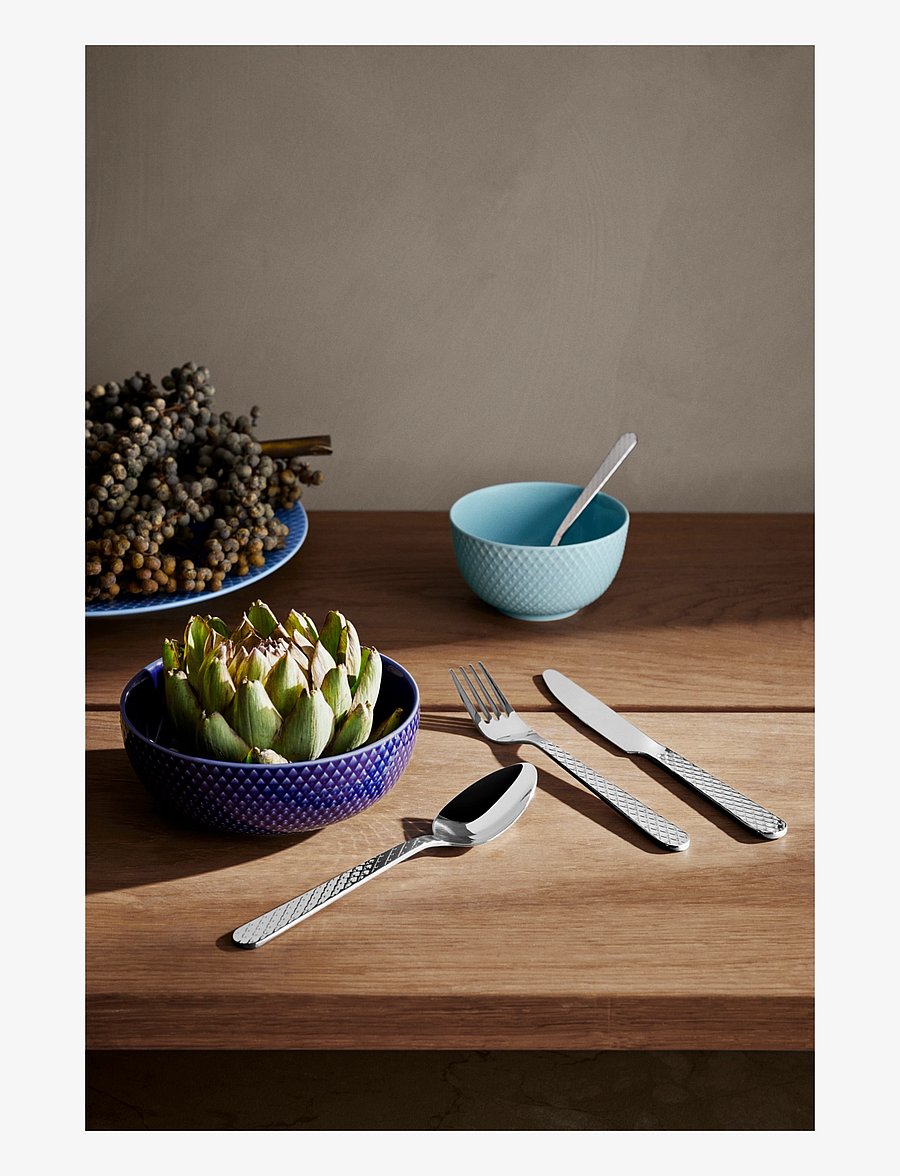 Lyngby Porcelæn - Rhombe Cutlery set steel 16 pcs. - steel - 4