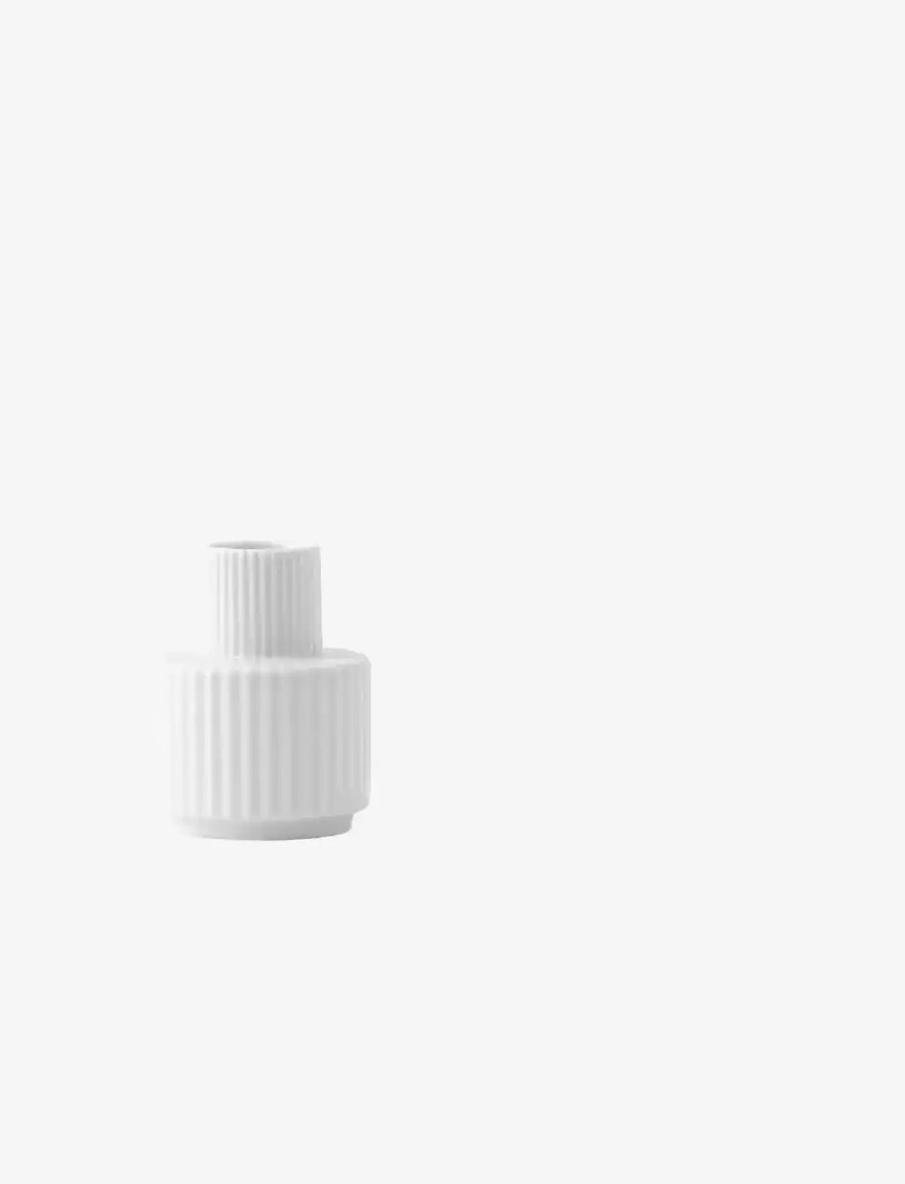 Lyngby Porcelæn - Lyngby Candle holder H7 cm white - teelichthalter - white - 1