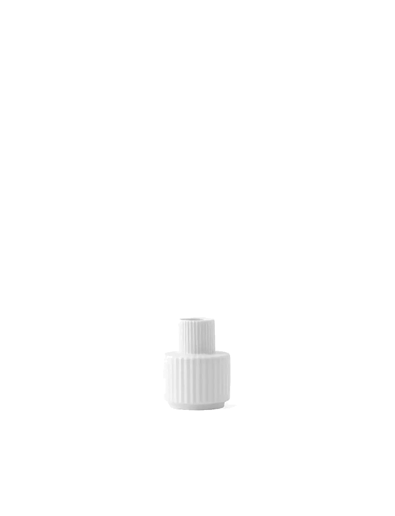 Lyngby Porcelæn - Lyngby Candle holder H7 cm white - teelichthalter - white - 1
