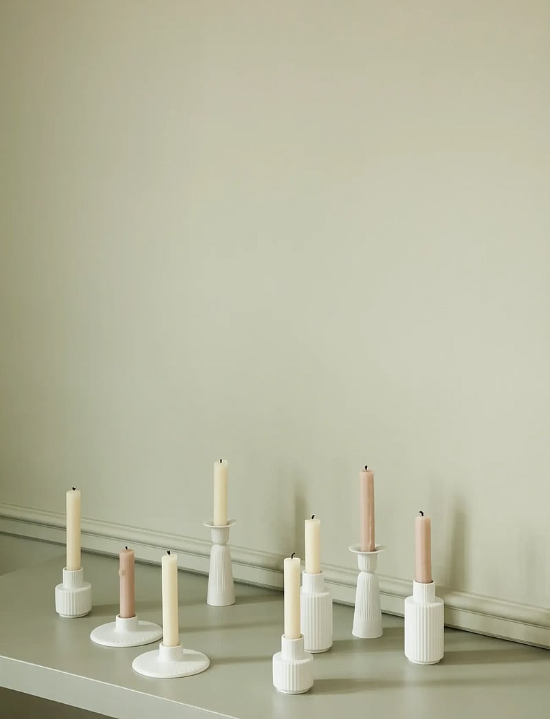 Lyngby Porcelæn - Lyngby Candle holder H7 cm white - teelichthalter - white - 0