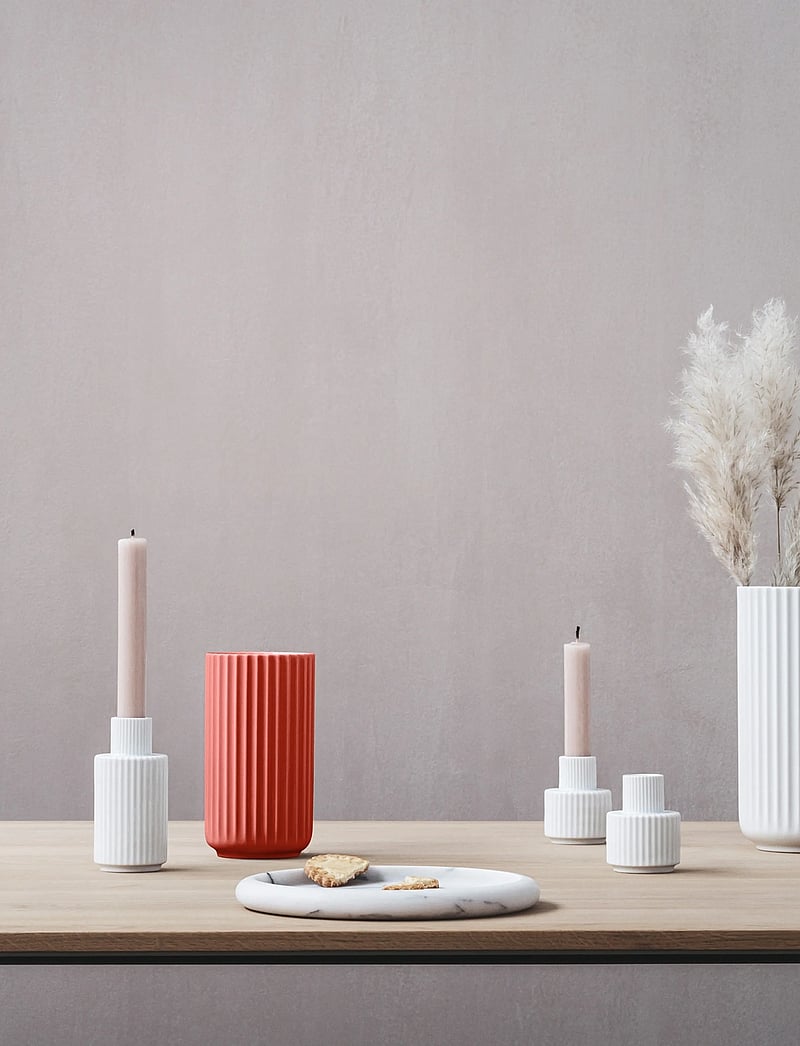 Lyngby Porcelæn - Lyngby Candle holder H7 cm white - teelichthalter - white - 2
