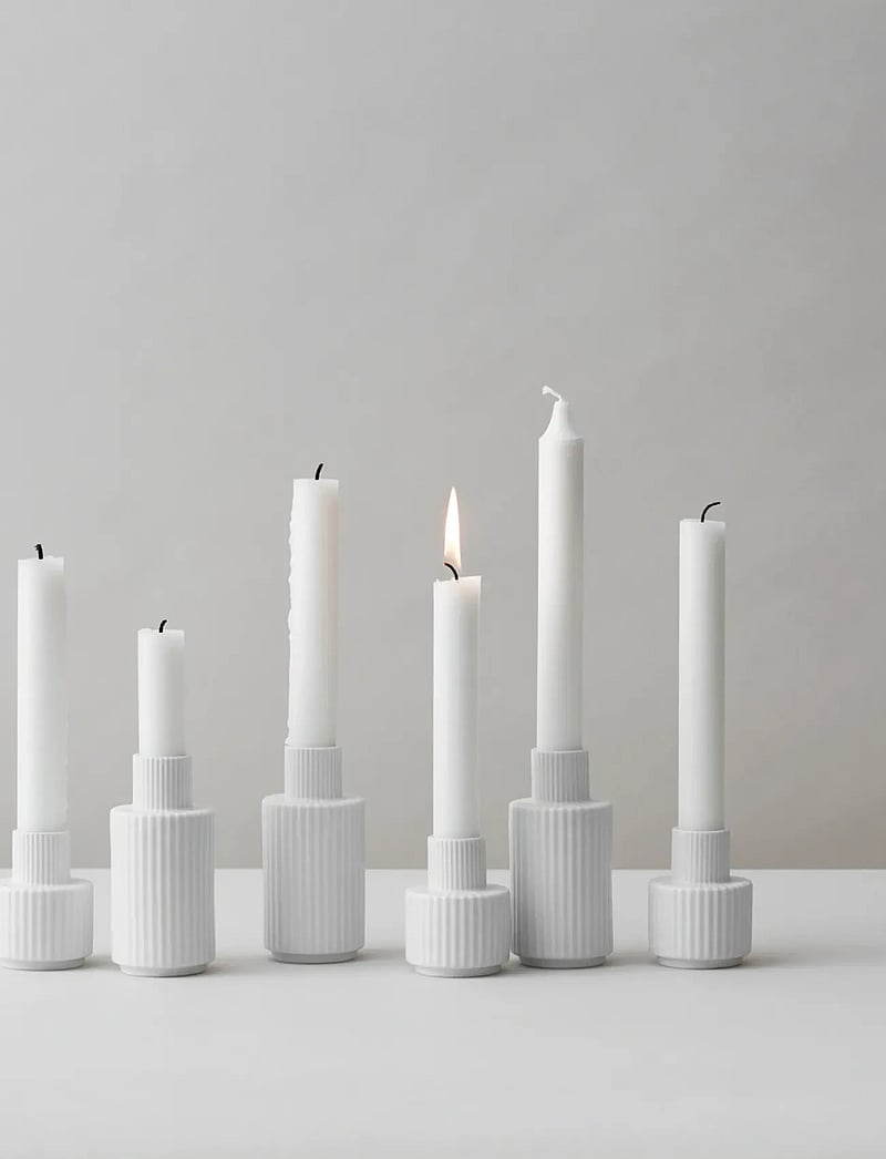 Lyngby Porcelæn - Lyngby Candle holder H7 cm white - teelichthalter - white - 4