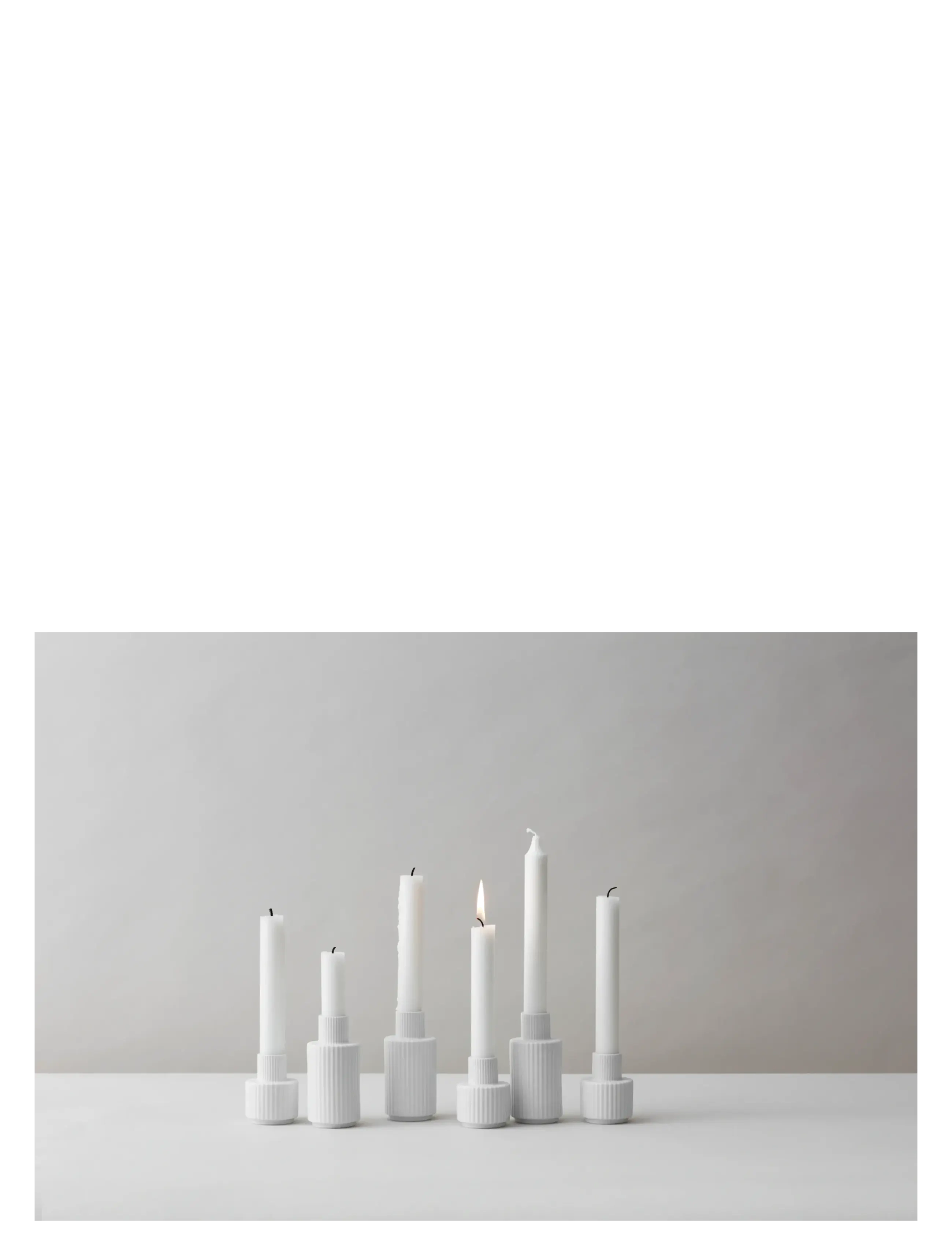 Lyngby Porcelæn - Lyngby Candle holder H11 cm white - teeküünlahoidjad - white - 2