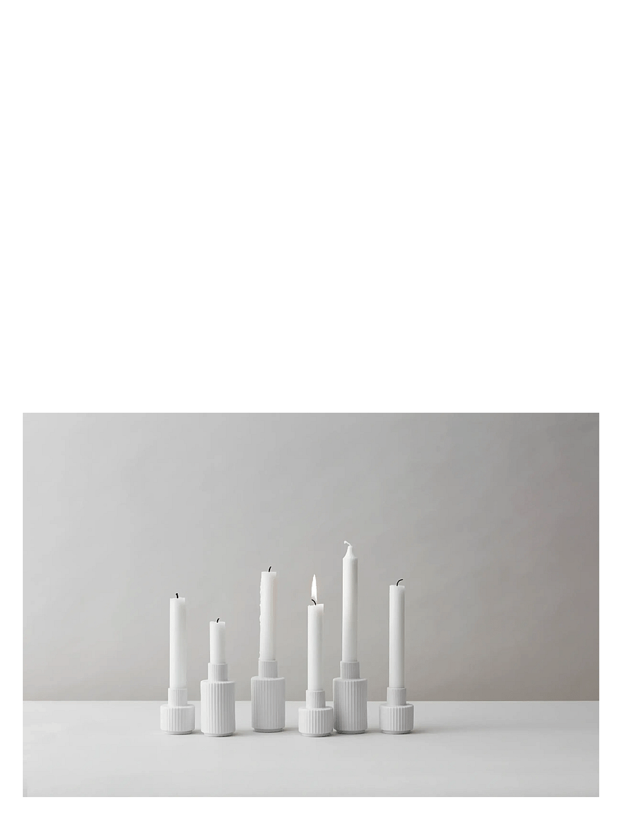 Lyngby Porcelæn - Lyngby Candle holder H11 cm white - teeküünlahoidjad - white - 2