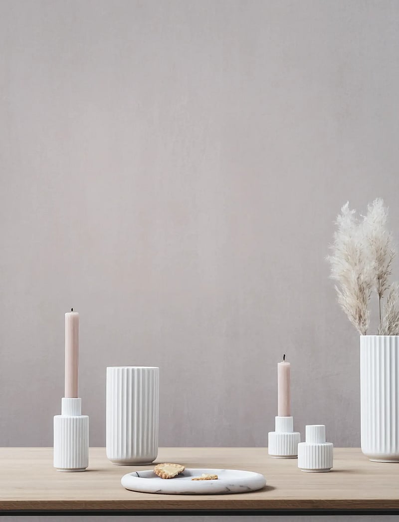 Lyngby Porcelæn - Lyngby Candle holder H11 cm white - nach preis einkaufen - white - 2