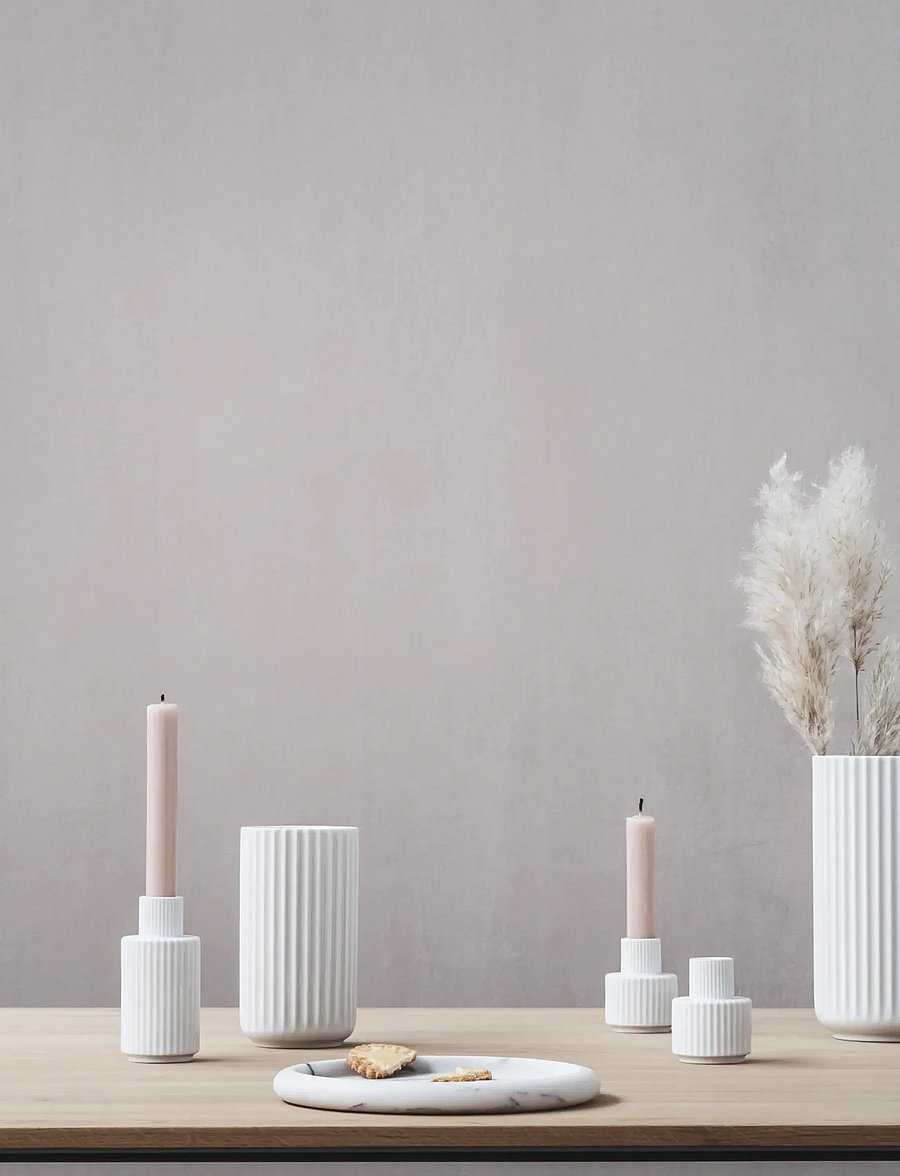 Lyngby Porcelæn - Lyngby Candle holder H11 cm white - teeküünlahoidjad - white - 0