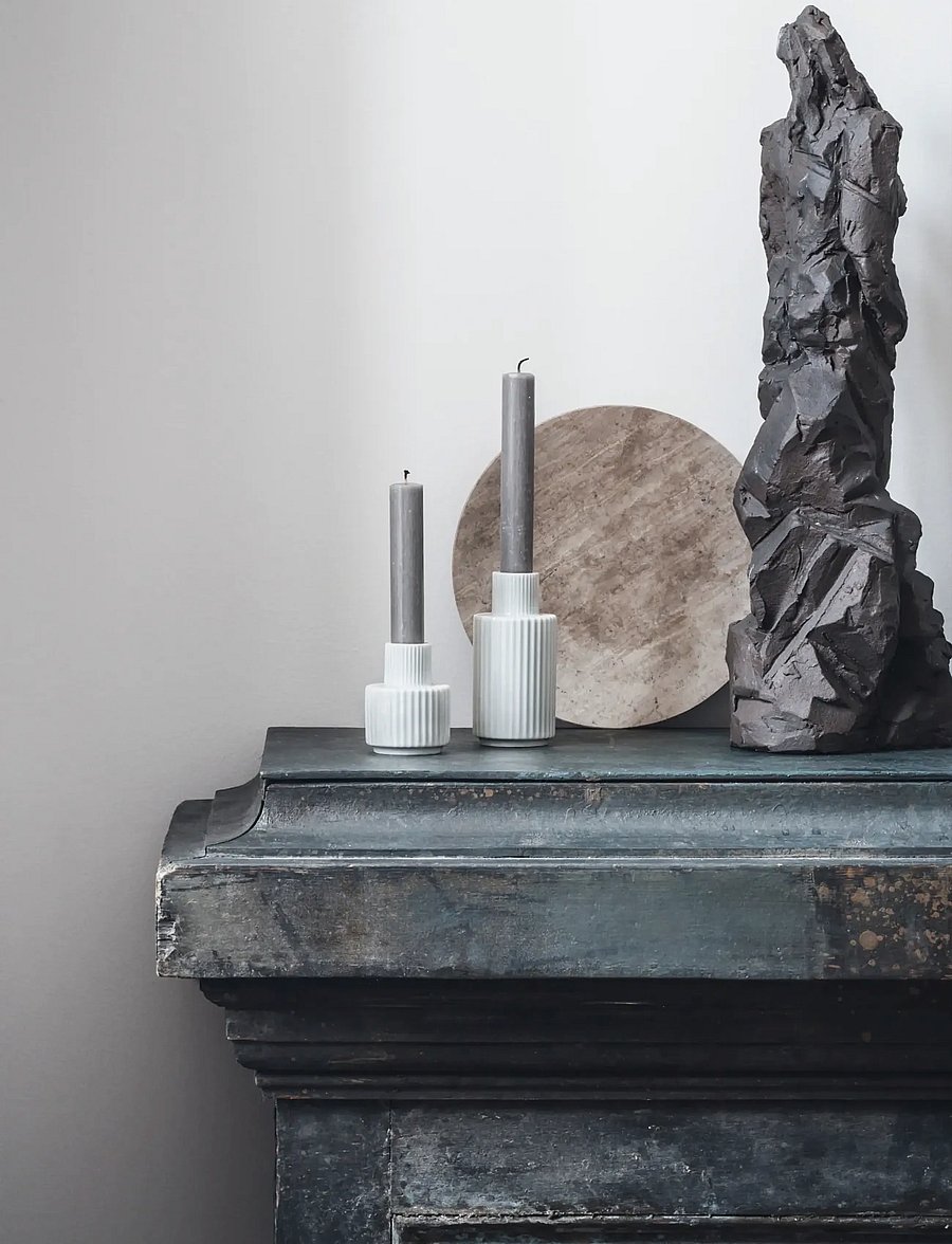 Lyngby Porcelæn - Lyngby Candle holder H11 cm white - teeküünlahoidjad - white - 3