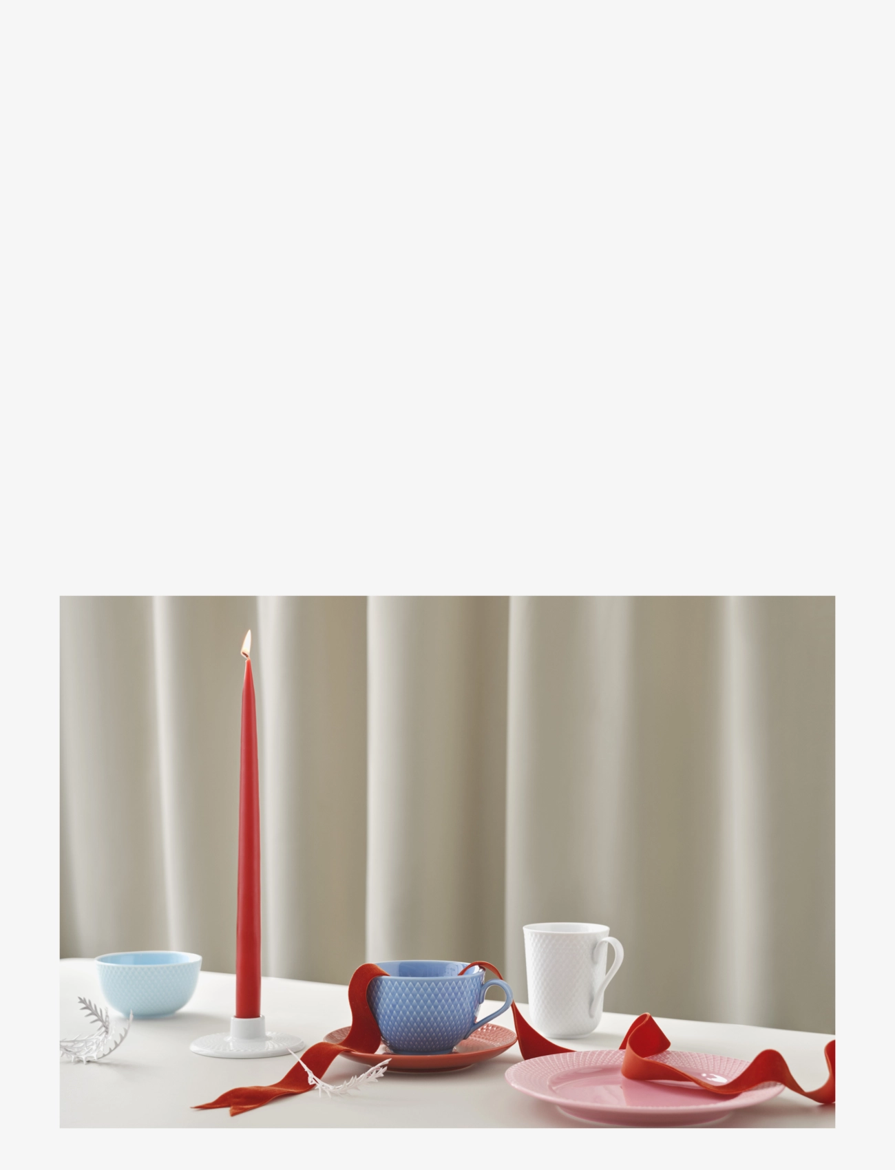Lyngby Porcelæn - Rhombe Candle holder H3 white - paliktņi svecēm un svečturi - white - 2