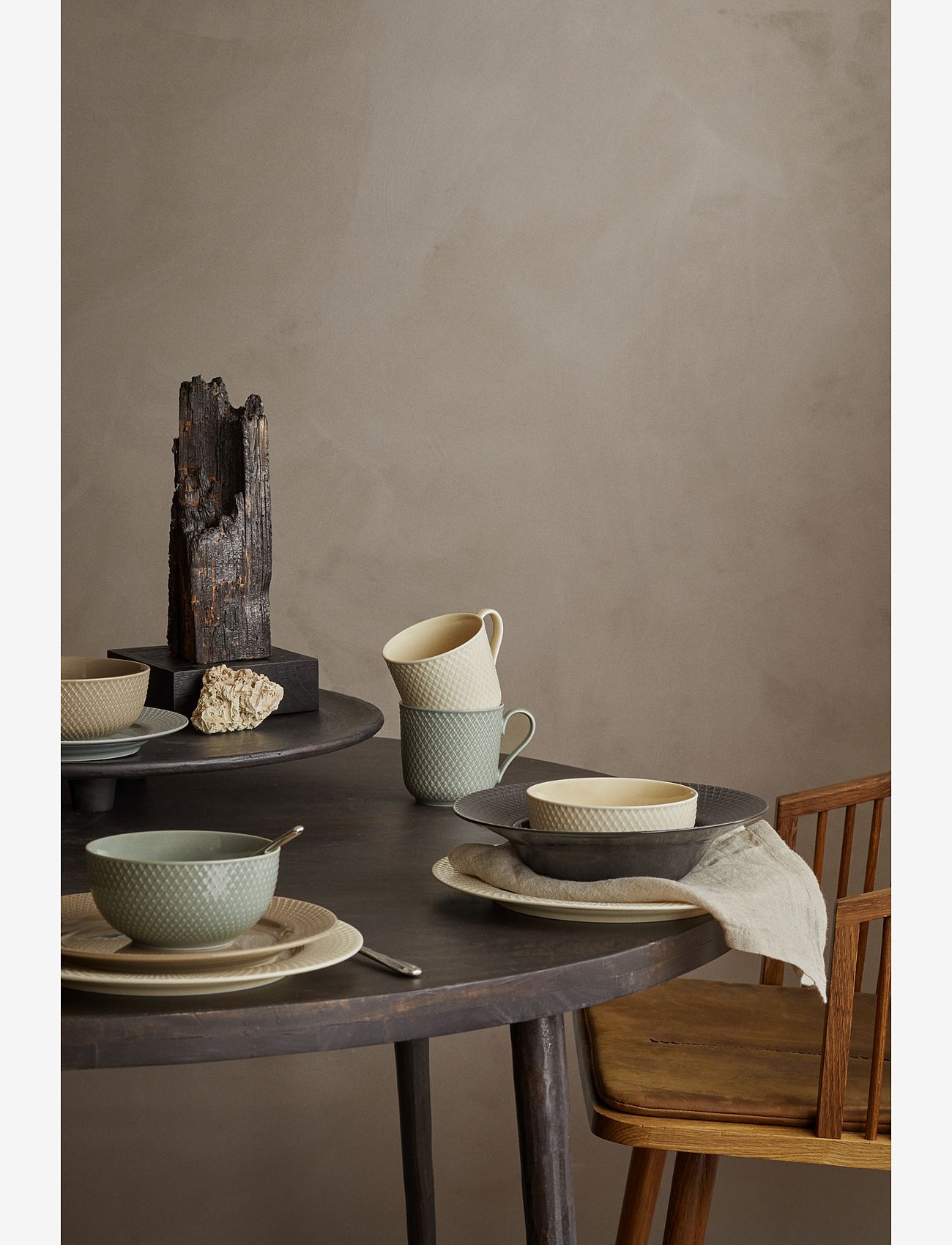 Lyngby Porcelæn - Rhombe Earth Dinner plate Ø27 cm marble - speiseteller - marble - 3