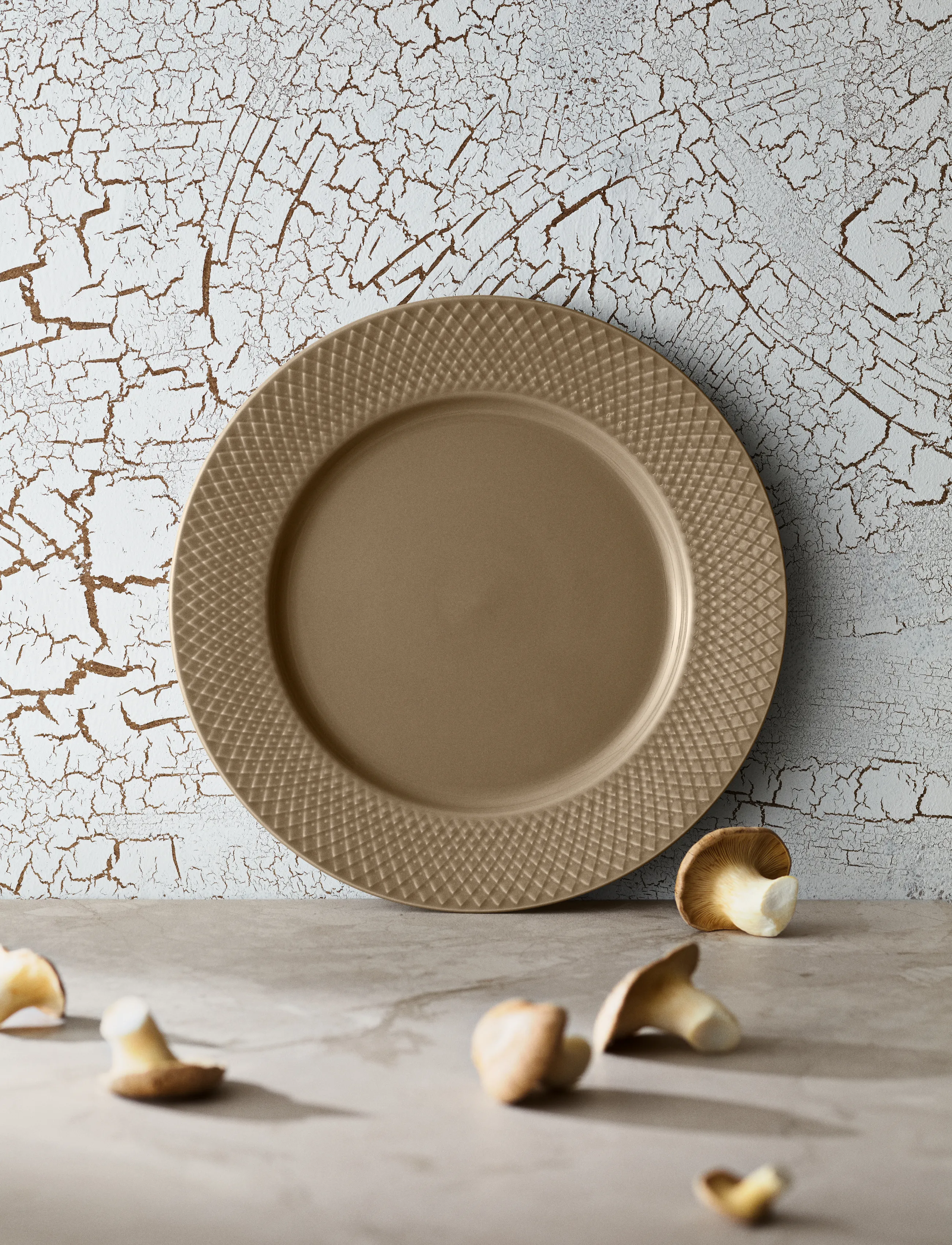 Lyngby Porcelæn - Rhombe Earth Dinner plate Ø27 cm clay - speiseteller - clay - 0