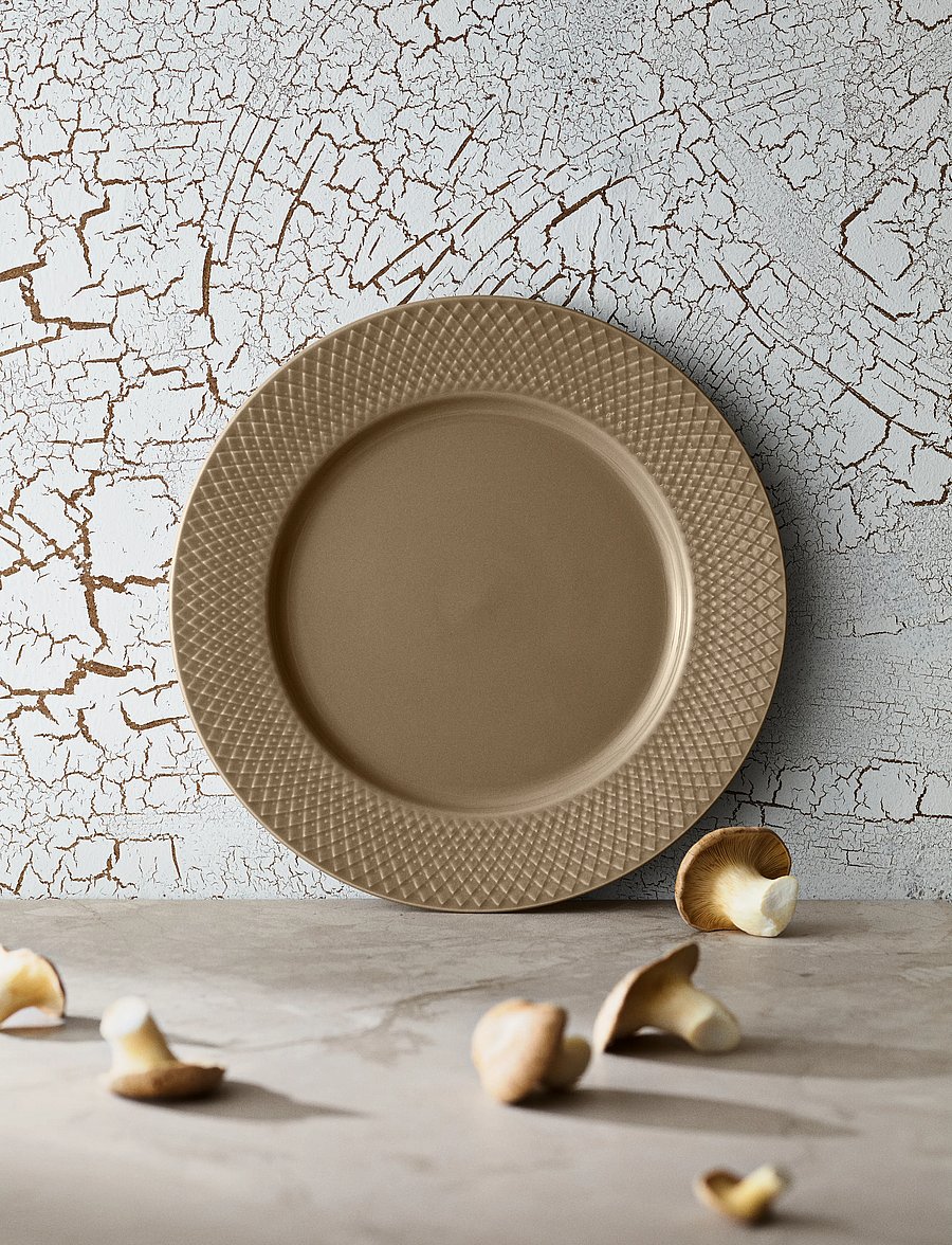 Lyngby Porcelæn - Rhombe Earth Dinner plate Ø27 cm clay - speiseteller - clay - 0