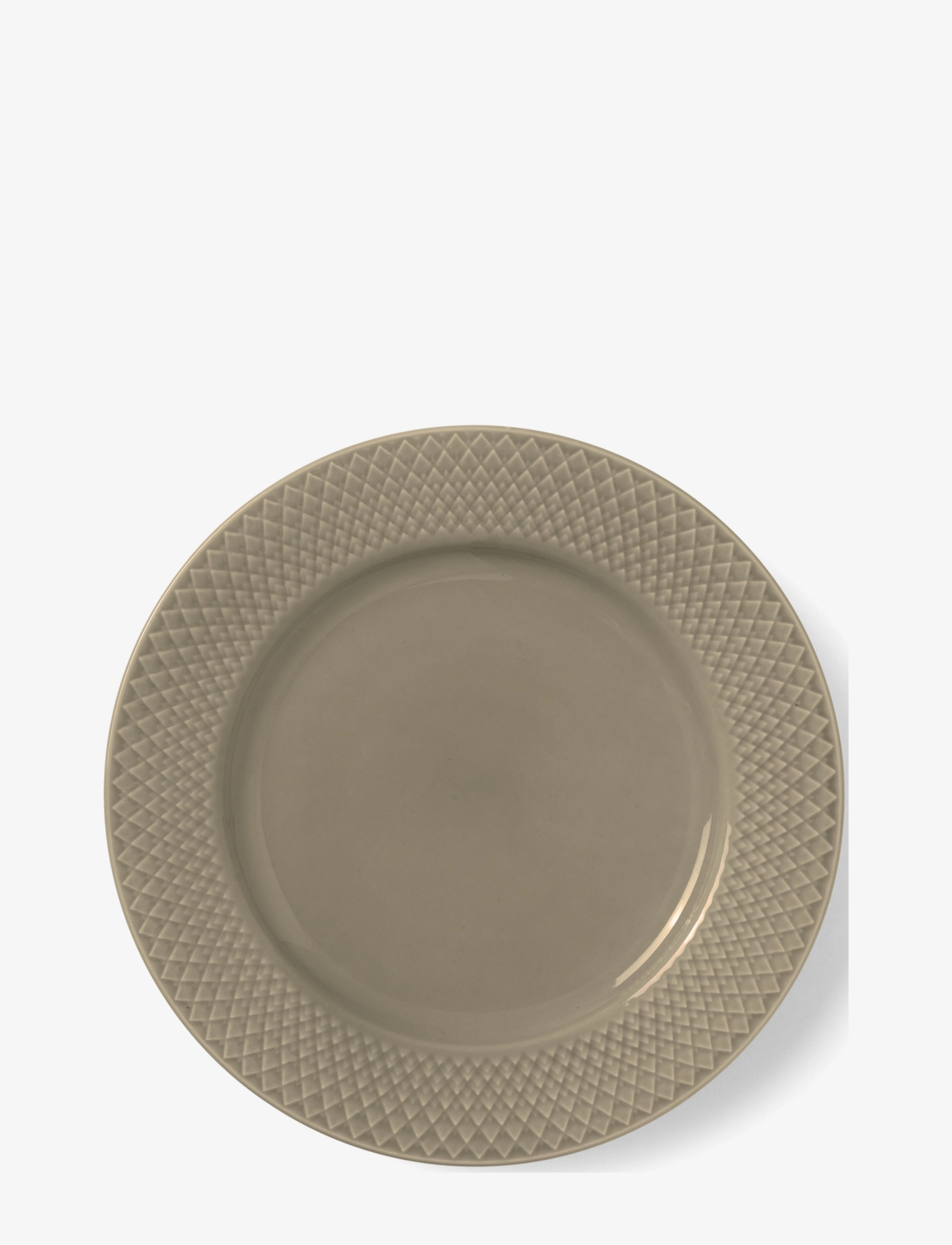 Lyngby Porcelæn Rhombe Earth Frokosttallerken Ø23 Cm Clay, Dinner Plade, Brun, Str: Ø 23 CM