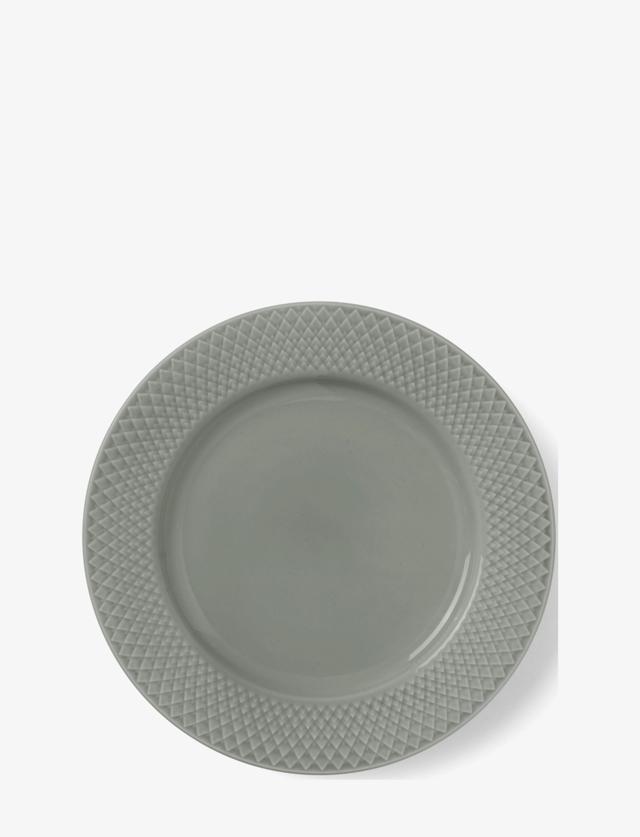 LYNGBY PORCELÆN Rhombe Earth Frokosttallerken Ø21 Cm Moss Grün - Ø 21 CM - Unisex