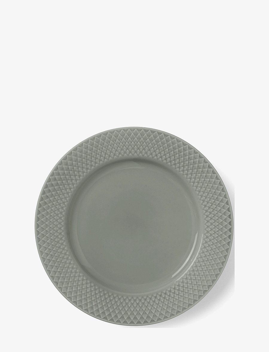 Lyngby Porcelæn - Rhombe Earth Lunch plate Ø21 cm moss - assiettes à dessert - moss - 0