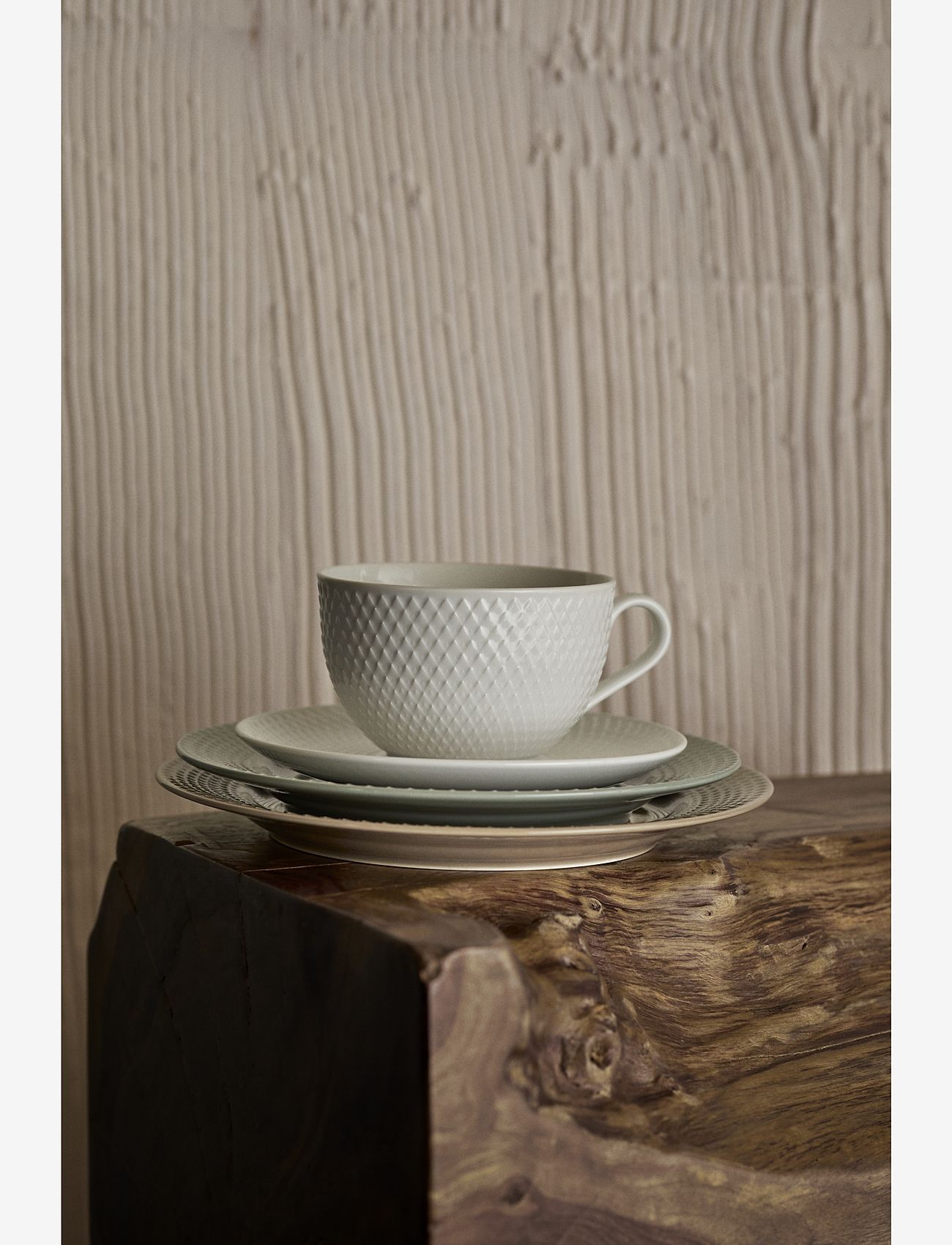 Lyngby Porcelæn - Rhombe Earth Lunch plate Ø21 cm moss - osta hinna alusel - moss - 3