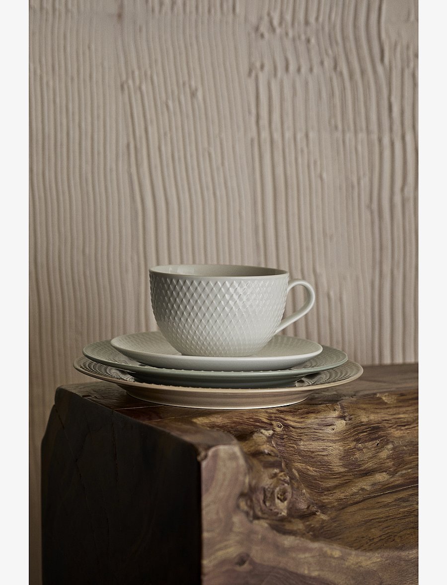 Lyngby Porcelæn - Rhombe Earth Lunch plate Ø21 cm moss - assiettes à dessert - moss - 3