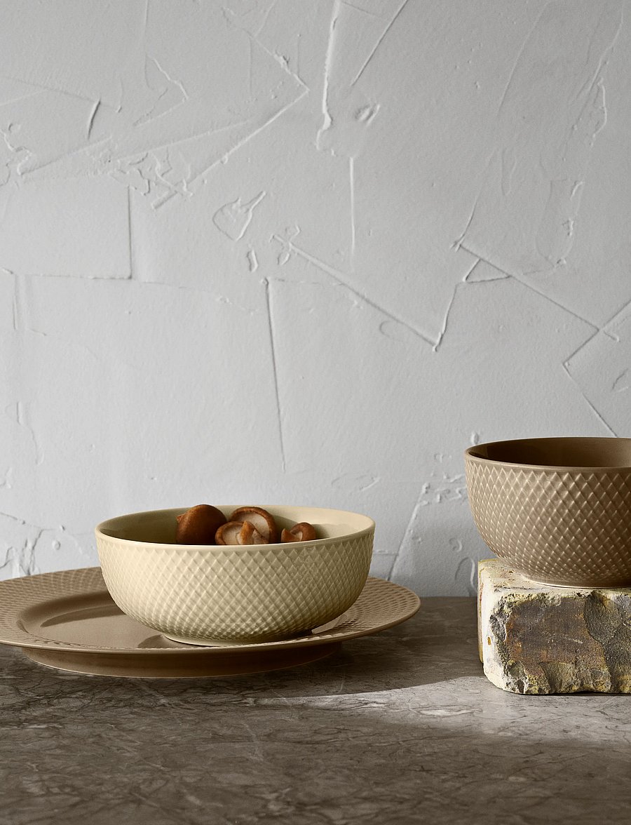 Lyngby Porcelæn - Rhombe Earth Bowl Ø13 cm clay - müslischalen - clay - 4