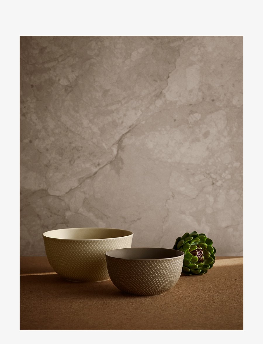 Lyngby Porcelæn - Rhombe Earth Serving bowl Ø22 cm marble - servierschalen - marble - 5