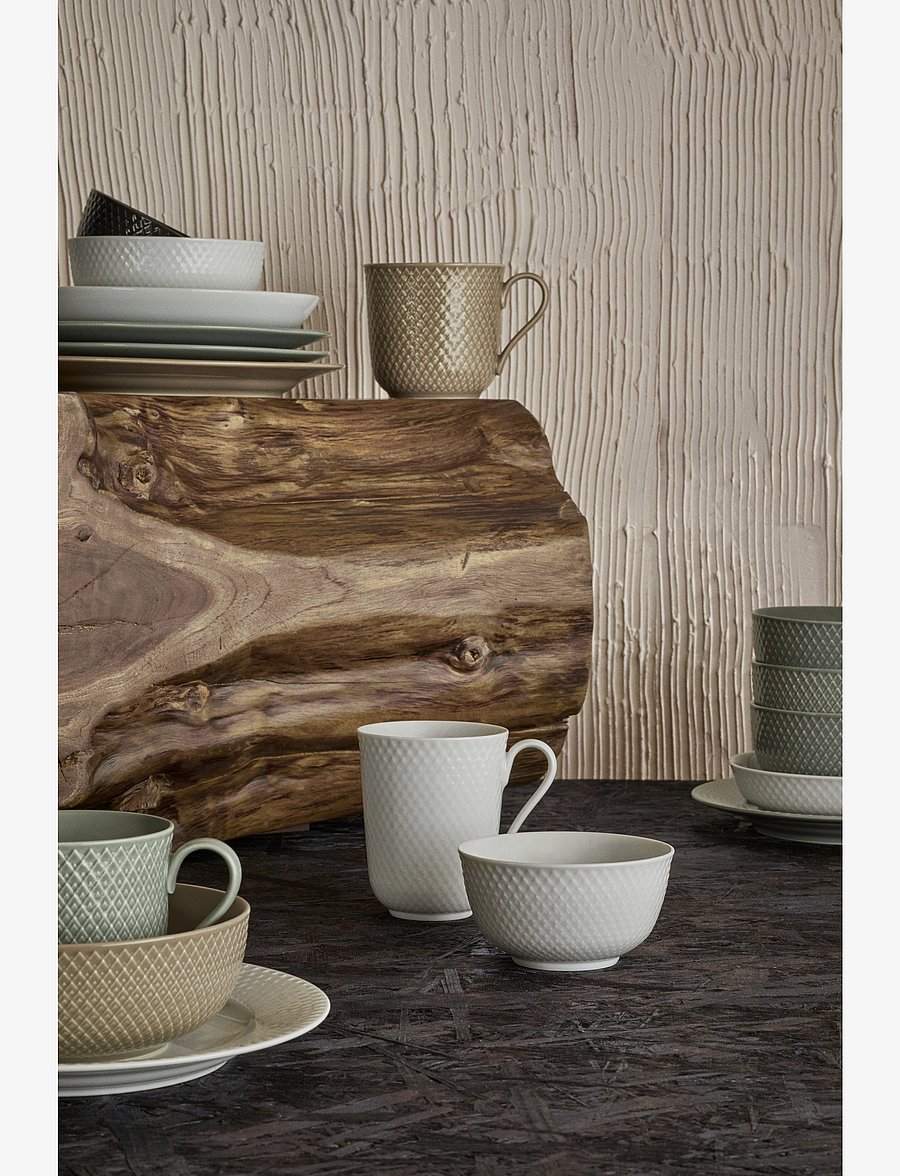 Lyngby Porcelæn - Rhombe Earth Skål Ø13 cm moss - frukostskålar - moss - 5