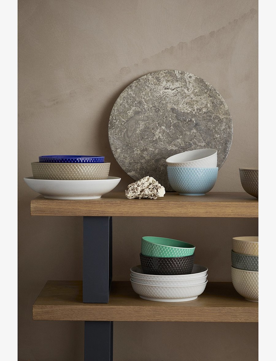 Lyngby Porcelæn - Rhombe Earth Bowl Ø11 cm slate - bols de petit-déjeuner - slate - 4
