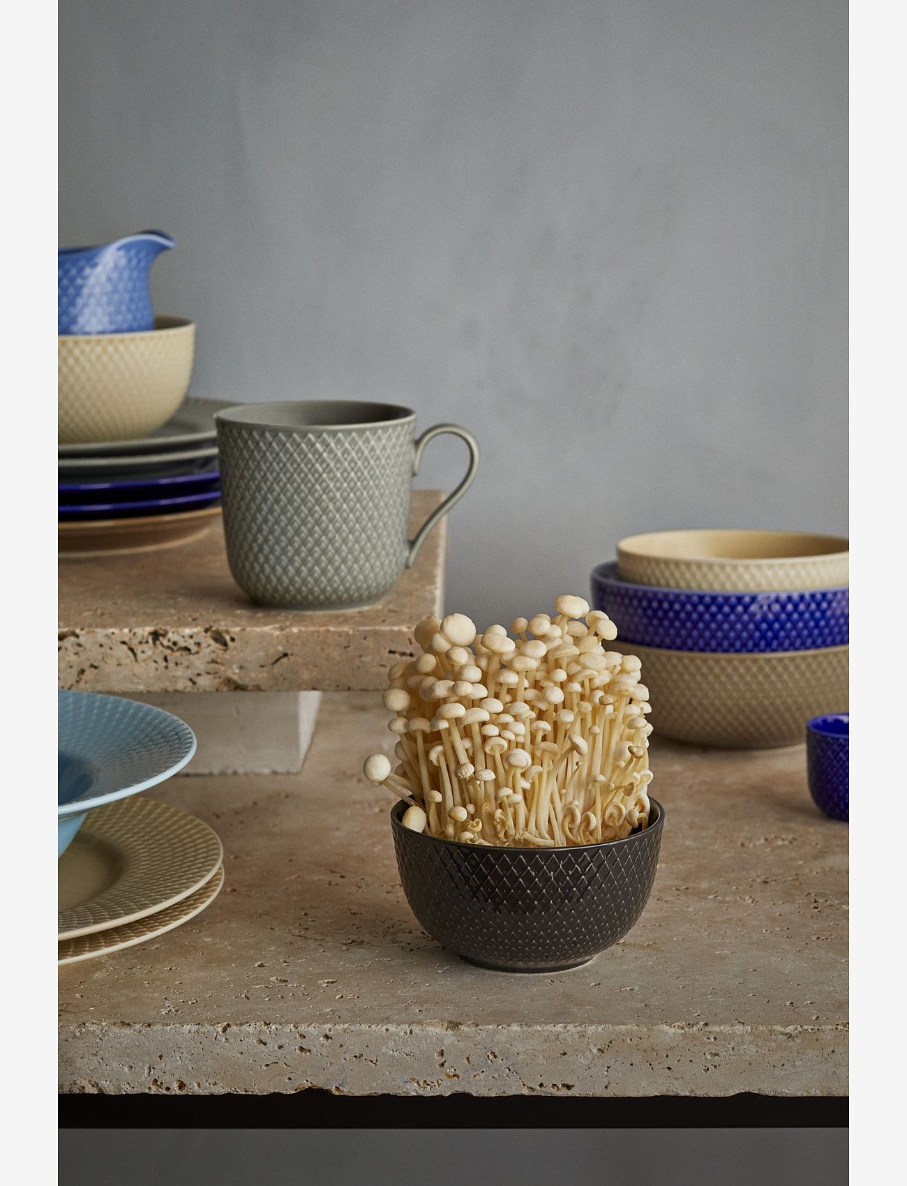 Lyngby Porcelæn - Rhombe Earth Bowl Ø11 cm slate - osta hinna alusel - slate - 5
