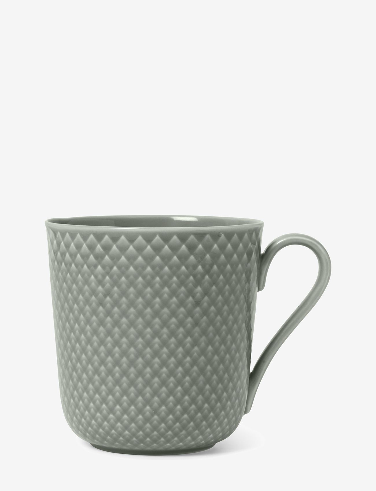 Lyngby Porcelæn - Rhombe Earth Mug with handle 39 cl moss - coffee cups - moss - 0