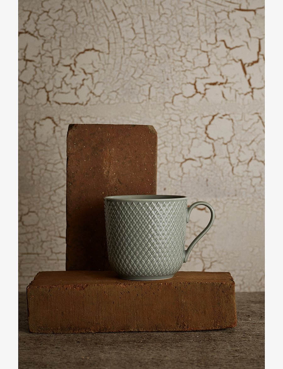 Lyngby Porcelæn - Rhombe Earth Krus med hank 39 cl moss - kaffekopper - moss - 2