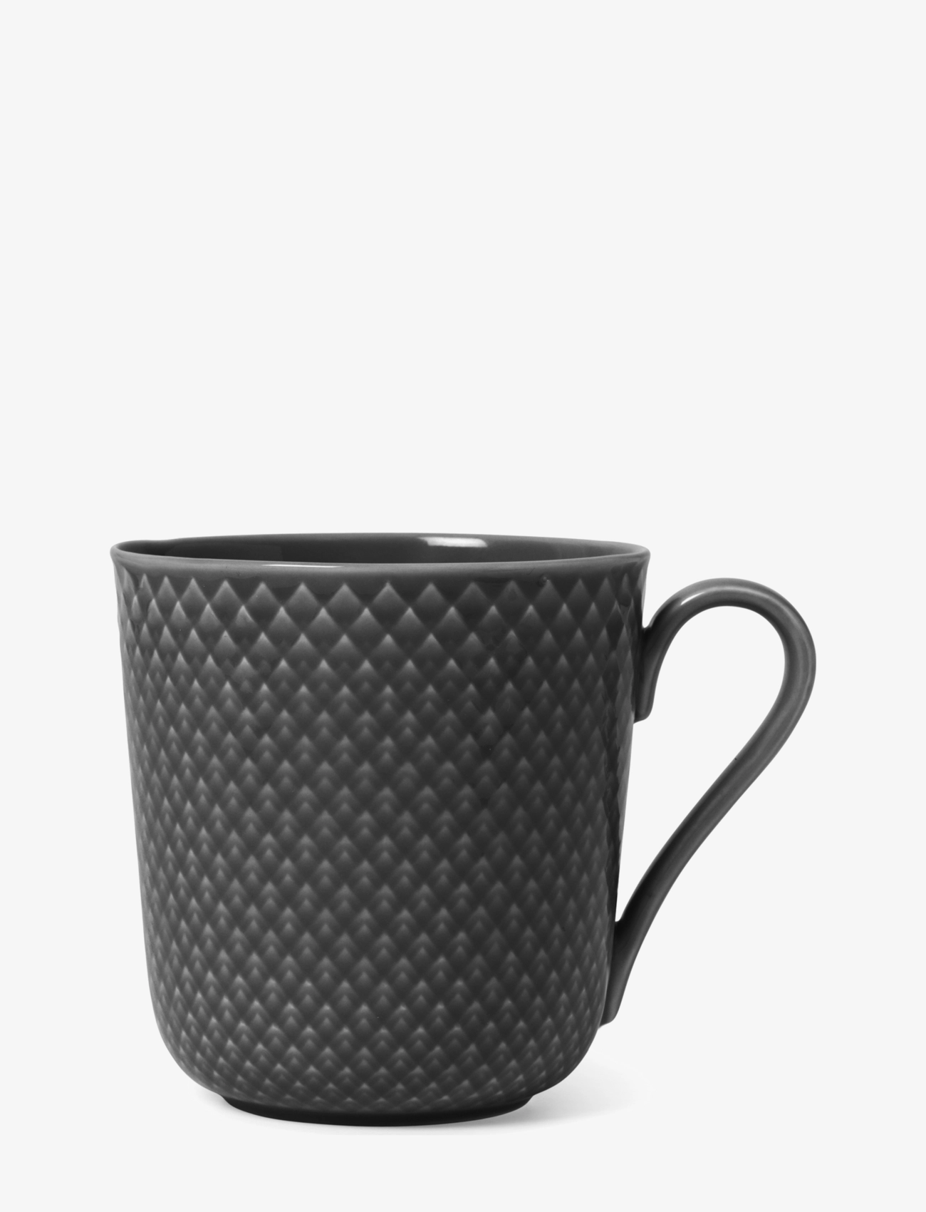 Lyngby Porcelæn Rhombe Earth Krus Med Hank 39 Cl Slate, CL, Cups & Mugs, Schwarz - Coffee Cups, Homeware