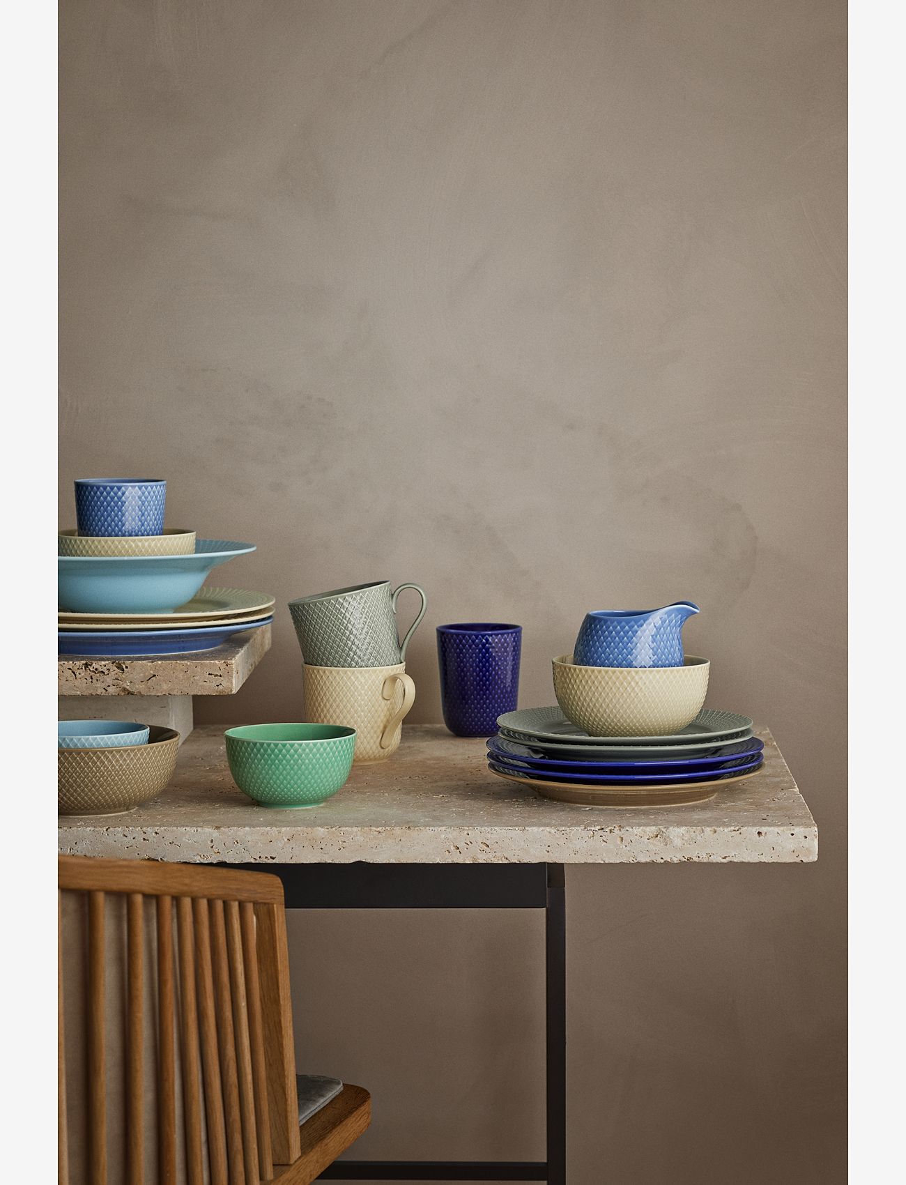 Lyngby Porcelæn - Rhombe Earth Krus med hank 39 cl marble - køb efter pris - marble - 3