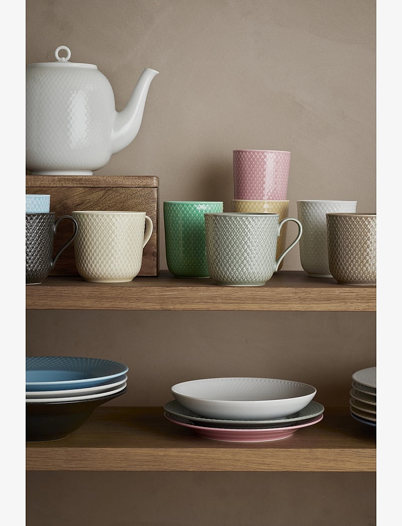 Lyngby Porcelæn - Rhombe Earth Mug with handle 39 cl marble - die niedrigsten preise - marble - 4