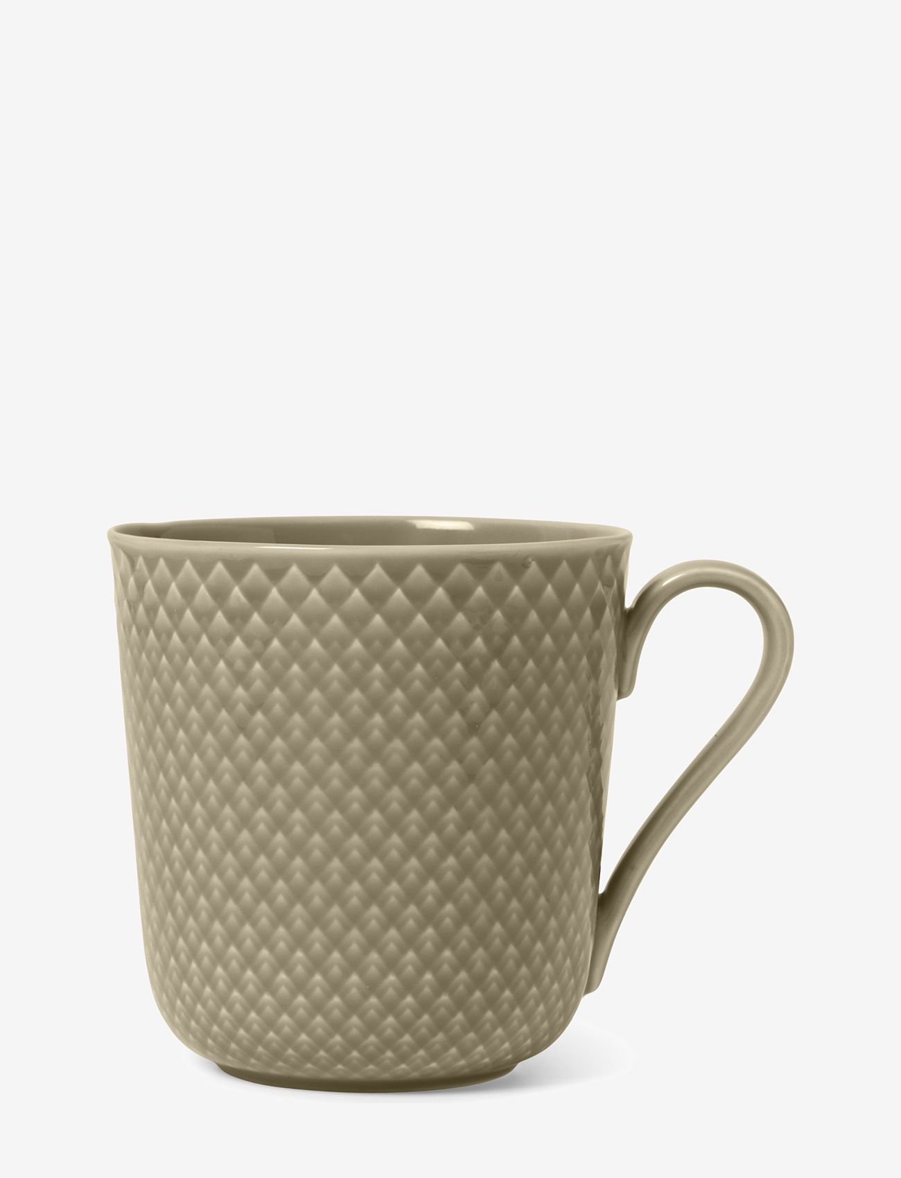 Lyngby Porcelæn - Rhombe Earth Kopp med hank 39 cl clay - shop etter pris - clay - 0