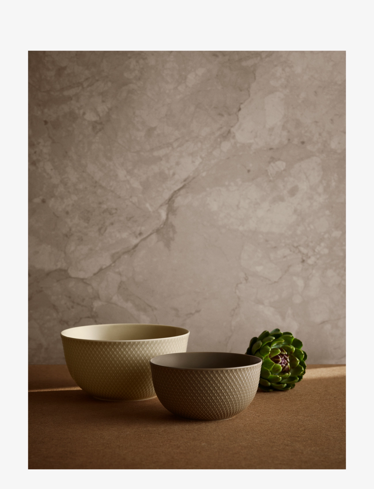 Lyngby Porcelæn - Rhombe Earth Serving bowl Ø17.5 cm clay - saladiers de service - clay - 4