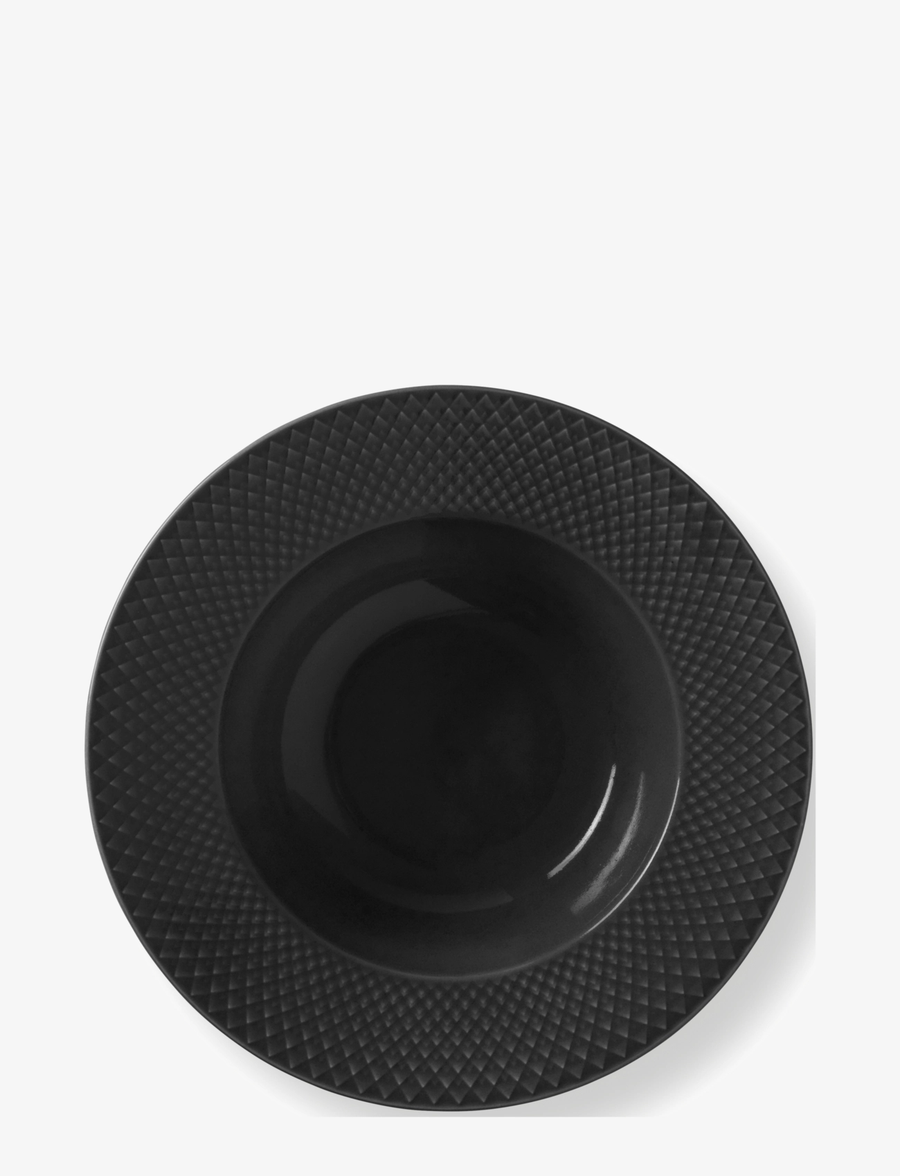 Lyngby Porcelæn Rhombe Earth Dyb Tallerken Ø24.5 cm Slate, Ø 24.5 cm, Black, Tallerkener > Dybe Tallerkener, Unisex