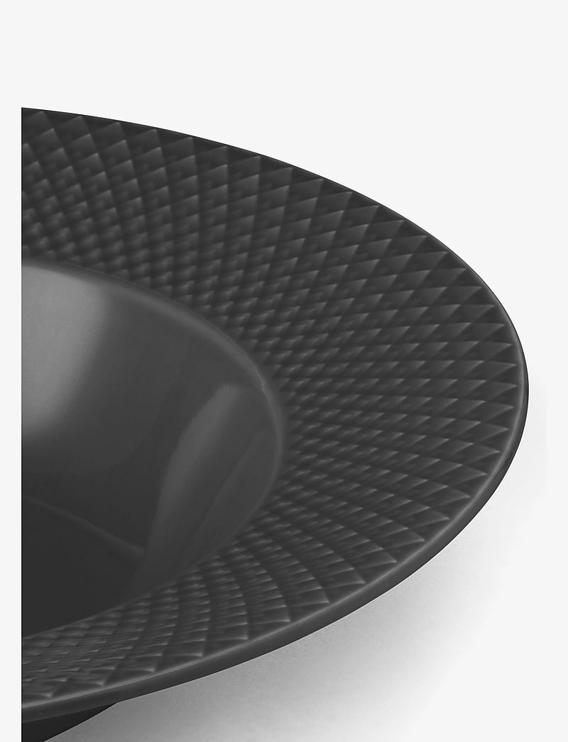 Lyngby Porcelæn - Rhombe Earth Soup plate Ø24.5 cm slate - tiefe teller - slate - 2