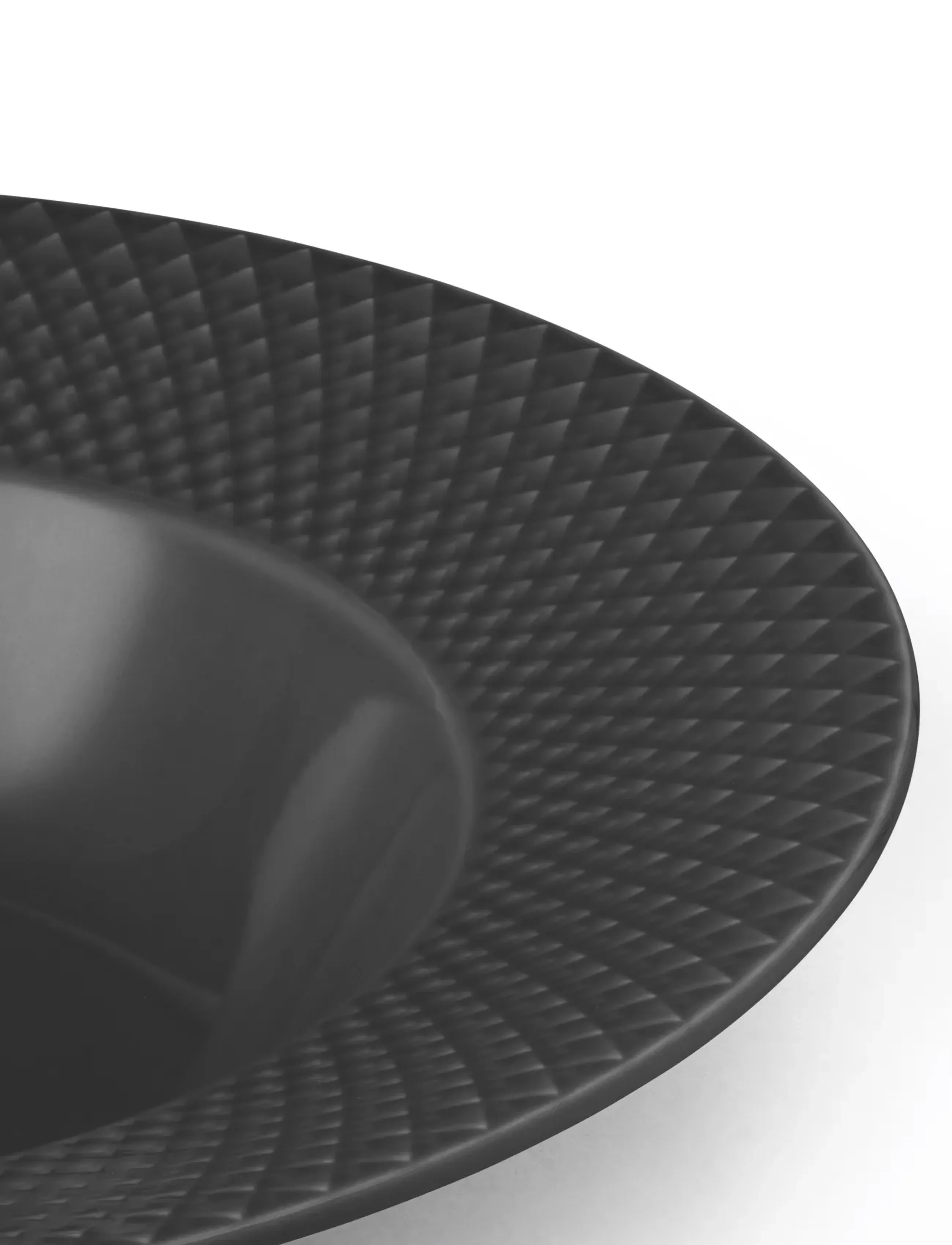 Lyngby Porcelæn - Rhombe Earth Djuptallrik Ø24.5 cm slate - djupa tallrikar - slate - 4