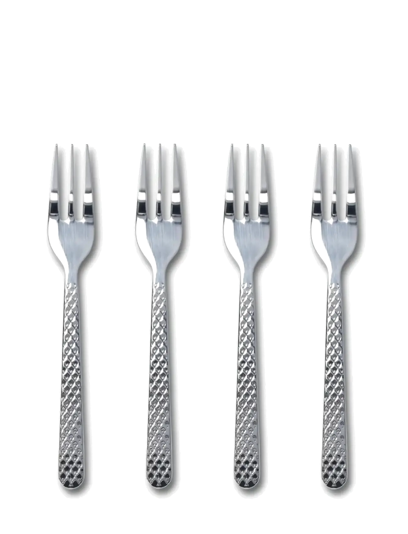 Lyngby Porcelæn Rhombe Kagegaffel stål 4 stk. - Borddækning - STEEL / silver