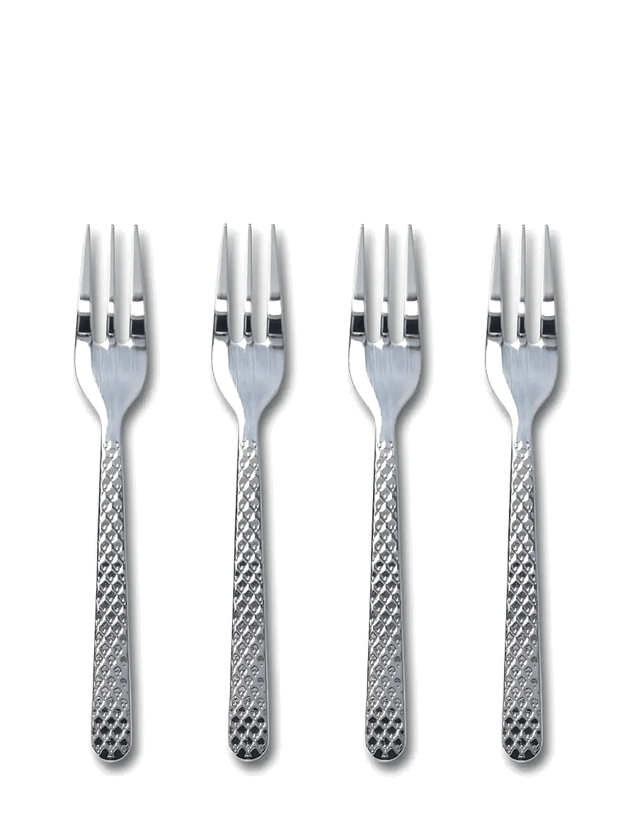 Lyngby Porcelæn - Rhombe Kagegaffel stål 4 stk. - gafler - steel - 1