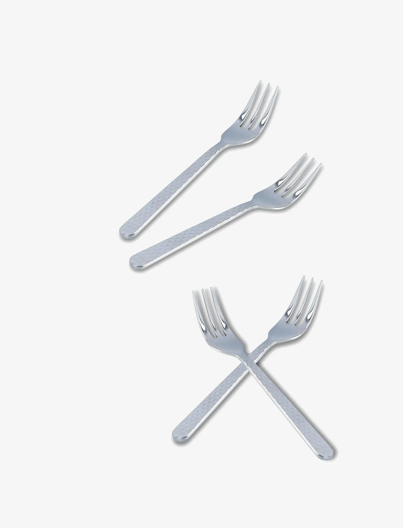 Lyngby Porcelæn - Rhombe Kagegaffel stål 4 stk. - gafler - steel - 1