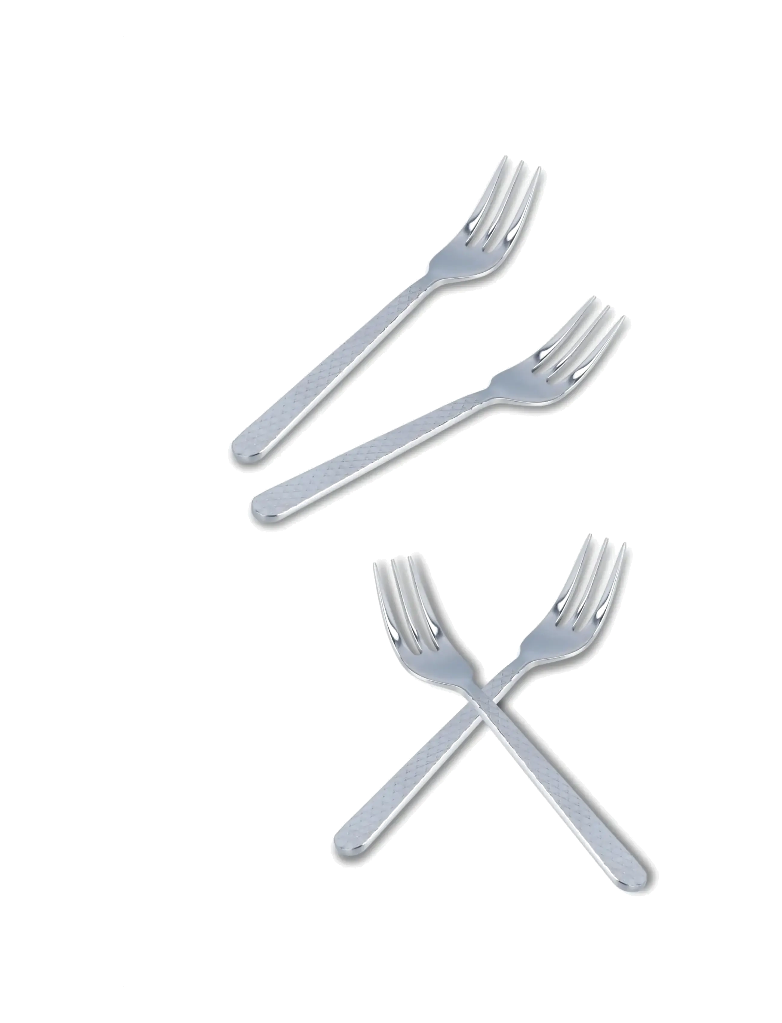 Lyngby Porcelæn - Rhombe Kagegaffel stål 4 stk. - gafler - steel - 2