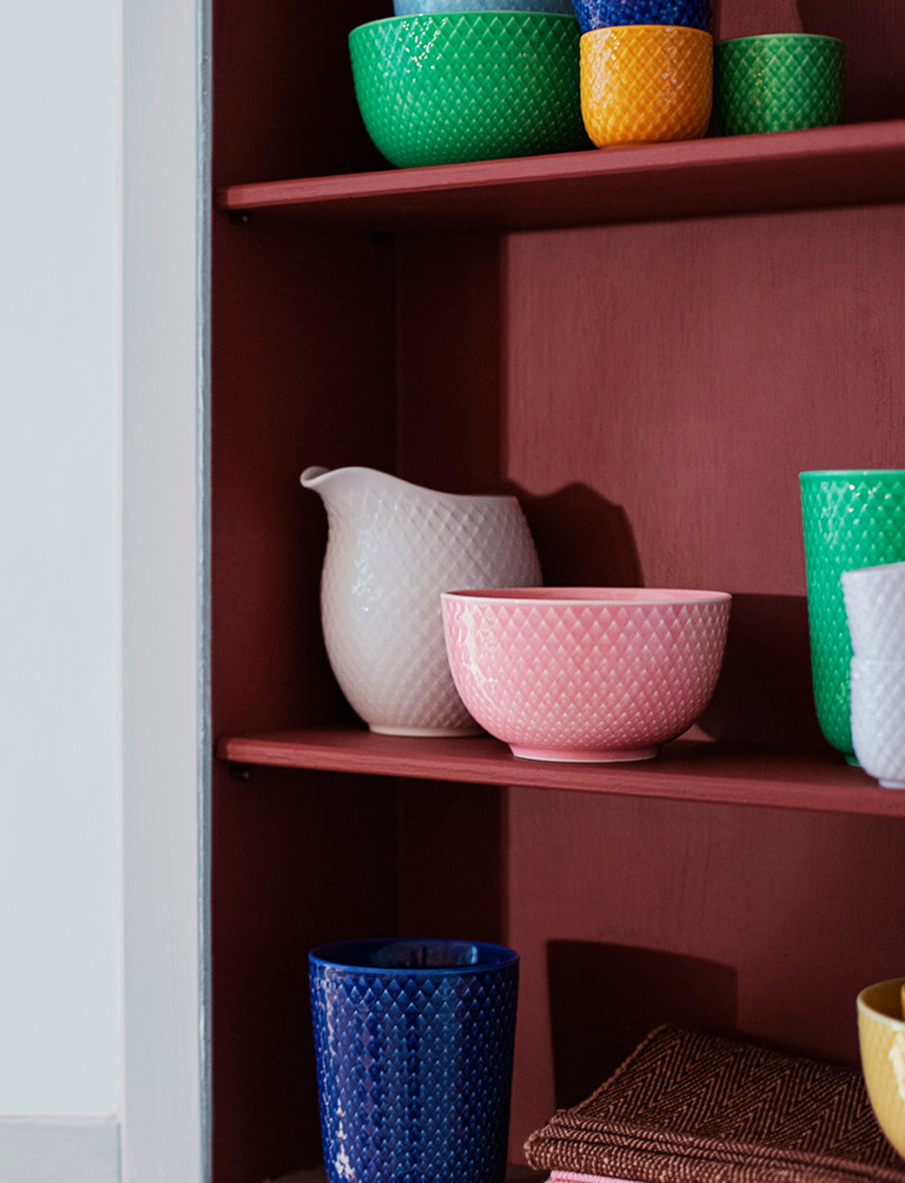 Lyngby Porcelæn - Rhombe Color Bowl - mažiausios kainos - rose - 1
