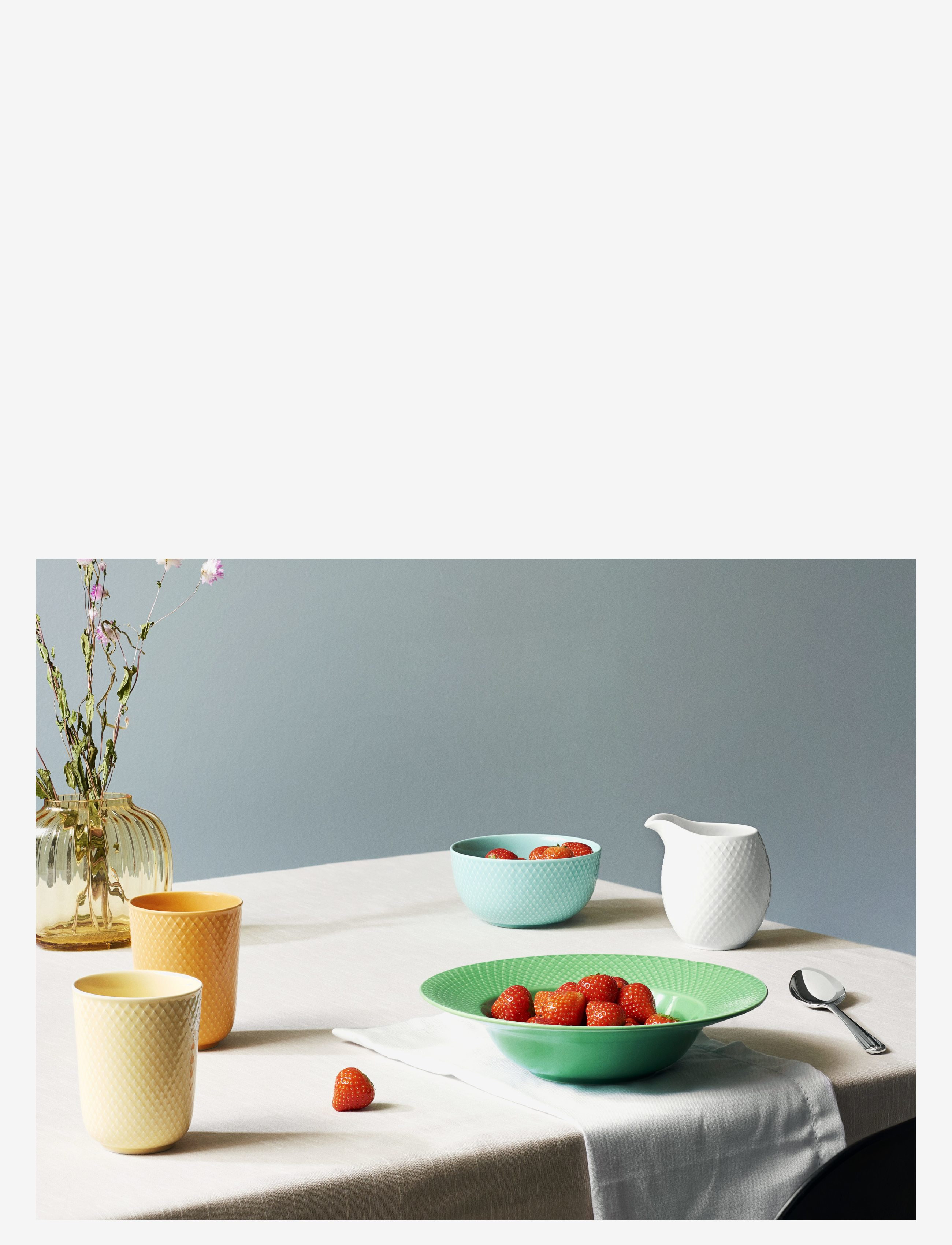 Lyngby Porcelæn - Rhombe Color Skål - morgenmadsskåle - aqua - 3