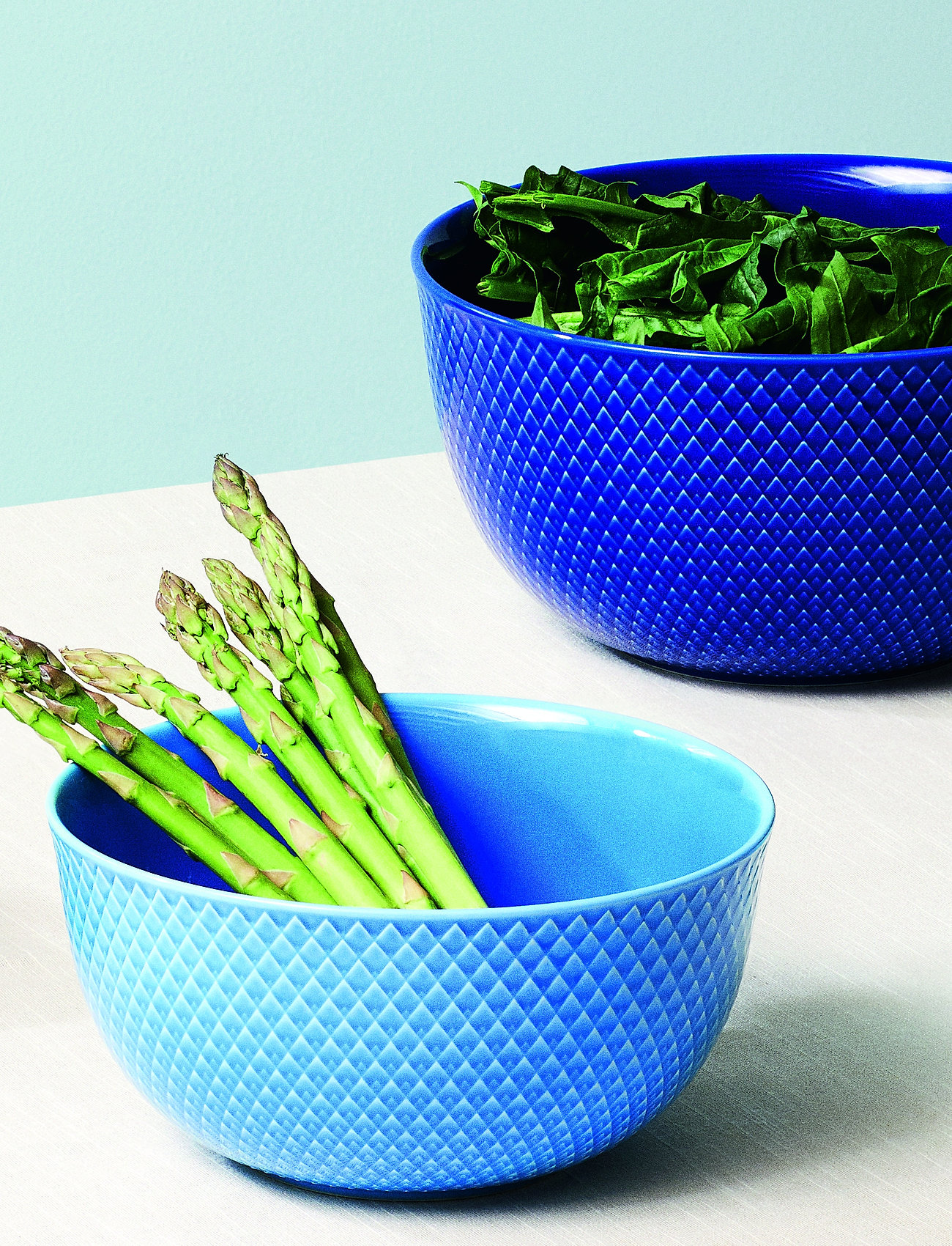 Lyngby Porcelæn Rhombe Color Serveringsskål, Ø17.5 cm, Bowls & Serving Dishes, Blau - Bowls, Homeware