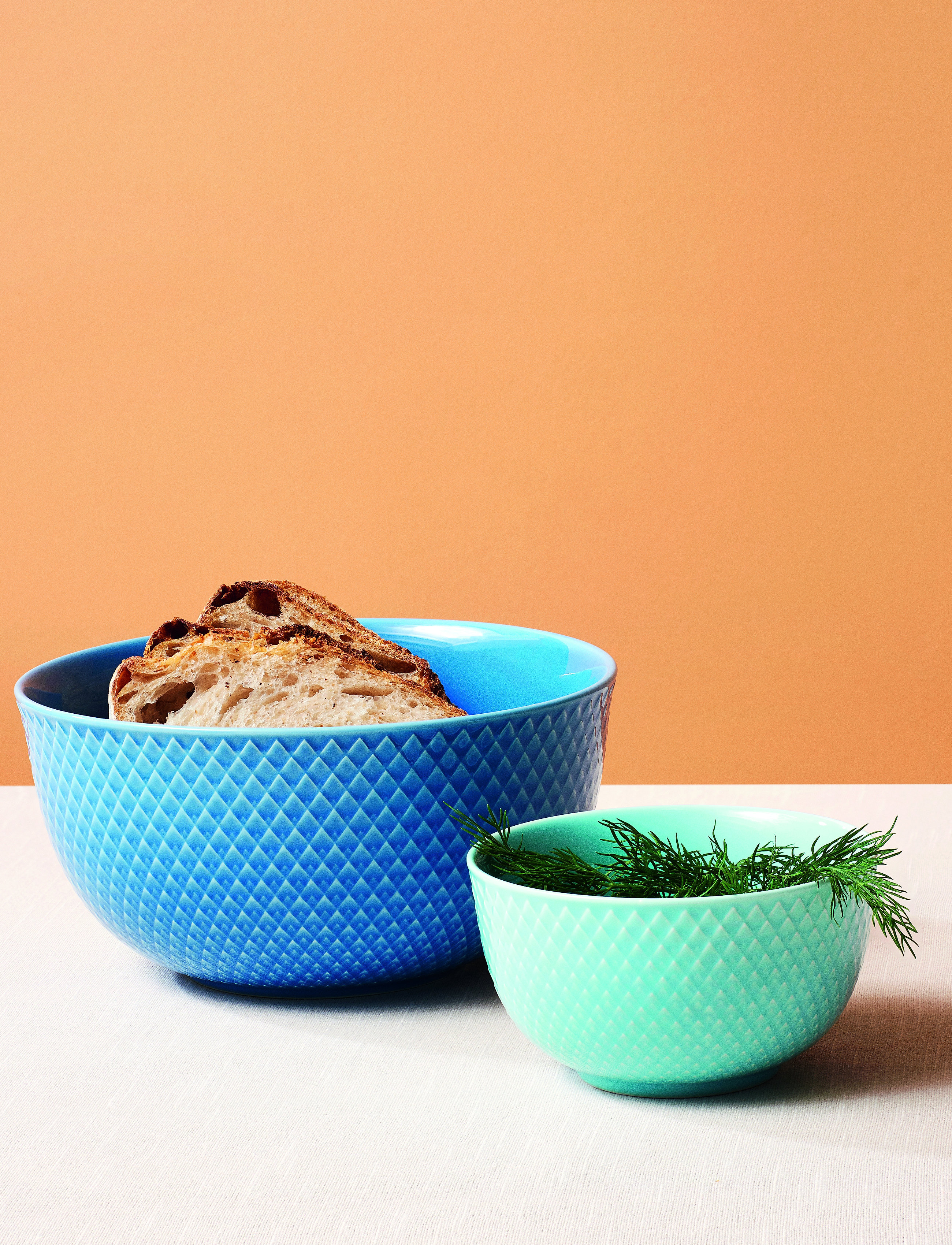 Lyngby Porcelæn - Rhombe Color Serving bowl - serving bowls - blue - 4